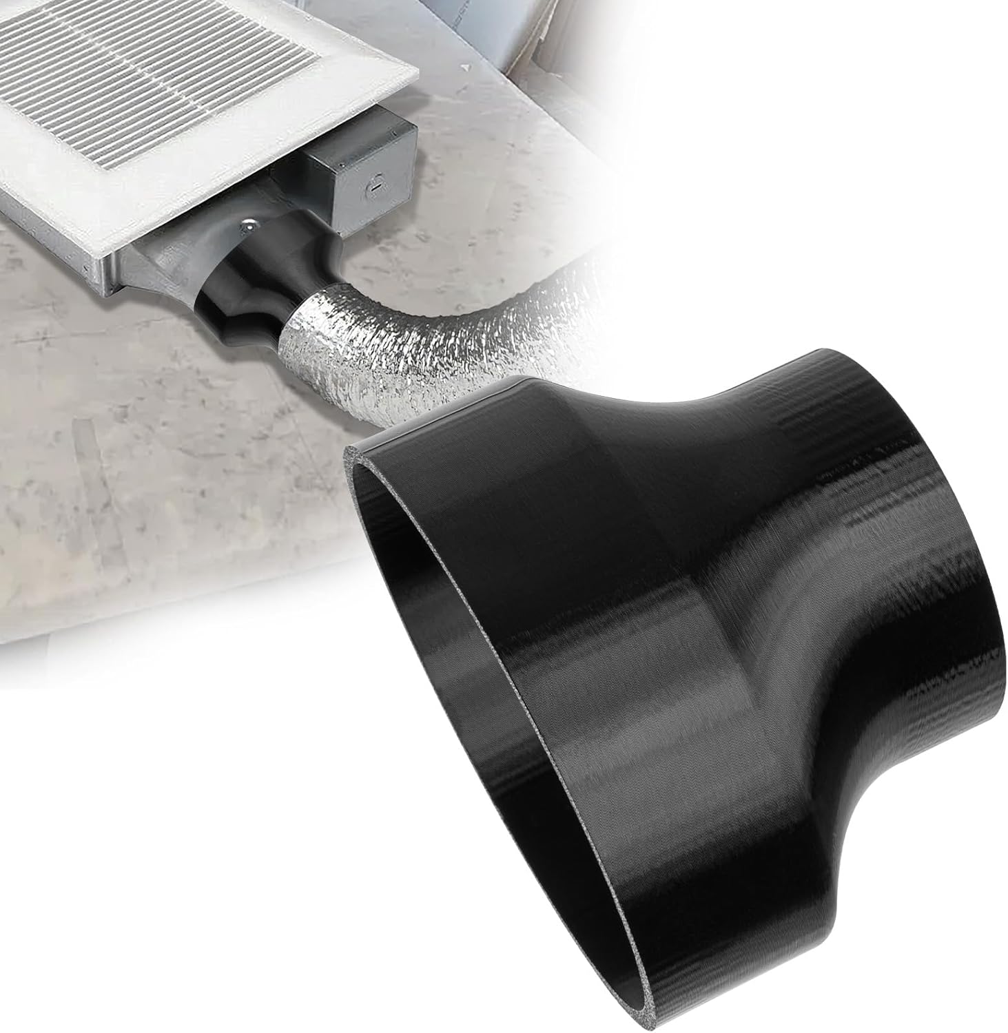 4 to 3 Inch Duct Reducer, for panasonic bathroom fan duct adapter,for Broan-Nutone LP80,Bathroom Exhaust Fan Vent Reducer