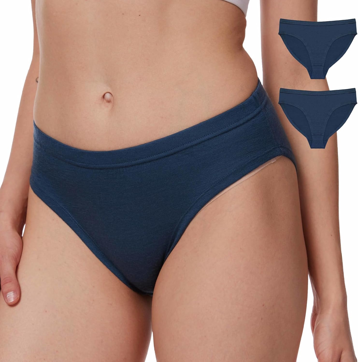 MERINNOVATION 2 Pack Women's Hipster Panties 100% Merino Wool Underwear Soft Breathable Women Wool Briefs Moisture Wicking