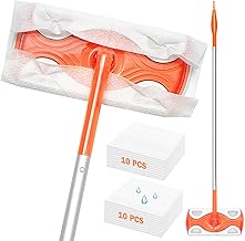 JEHONN Floor Wipes Compatible with Flash Speed Mop Starter Kit for Swiffer Multi Surface Cleaning, Disposable Duster, 10 Dry Sweeping Cloths, 10 Wet Mopping Refills for Bathroom Wall Window