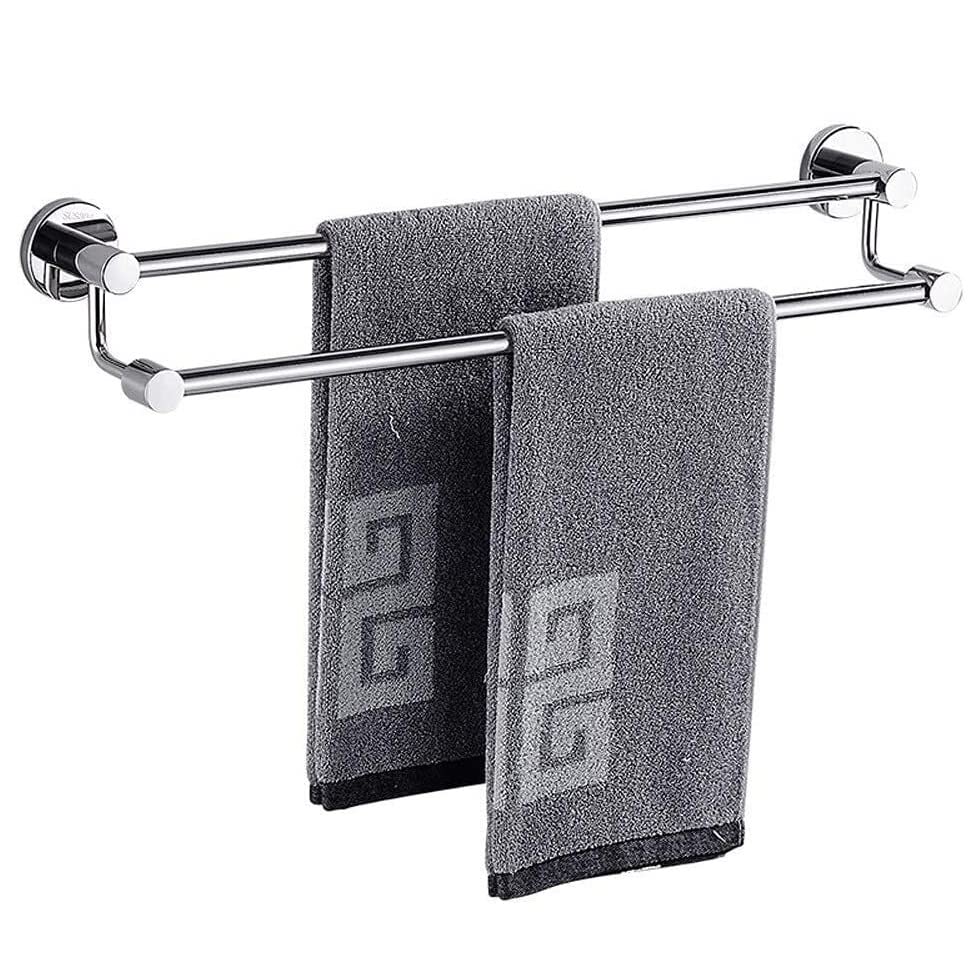Barra de baño duradera de acero inoxidable con soporte de doble poste moderno de 70 cm 1