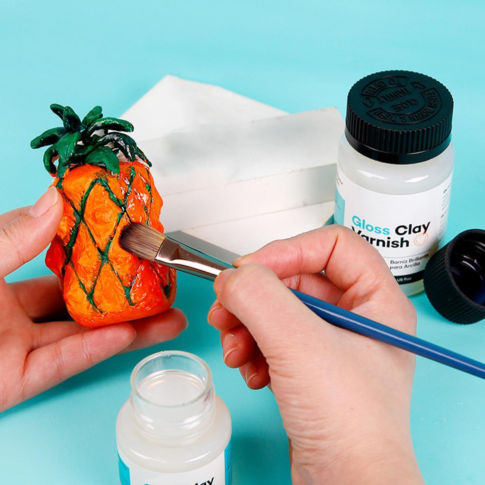 Nicpro Klarlack 120ml Für Ton & Acryl - Lufttrocknende Glasur Wasserfest & Glänzend