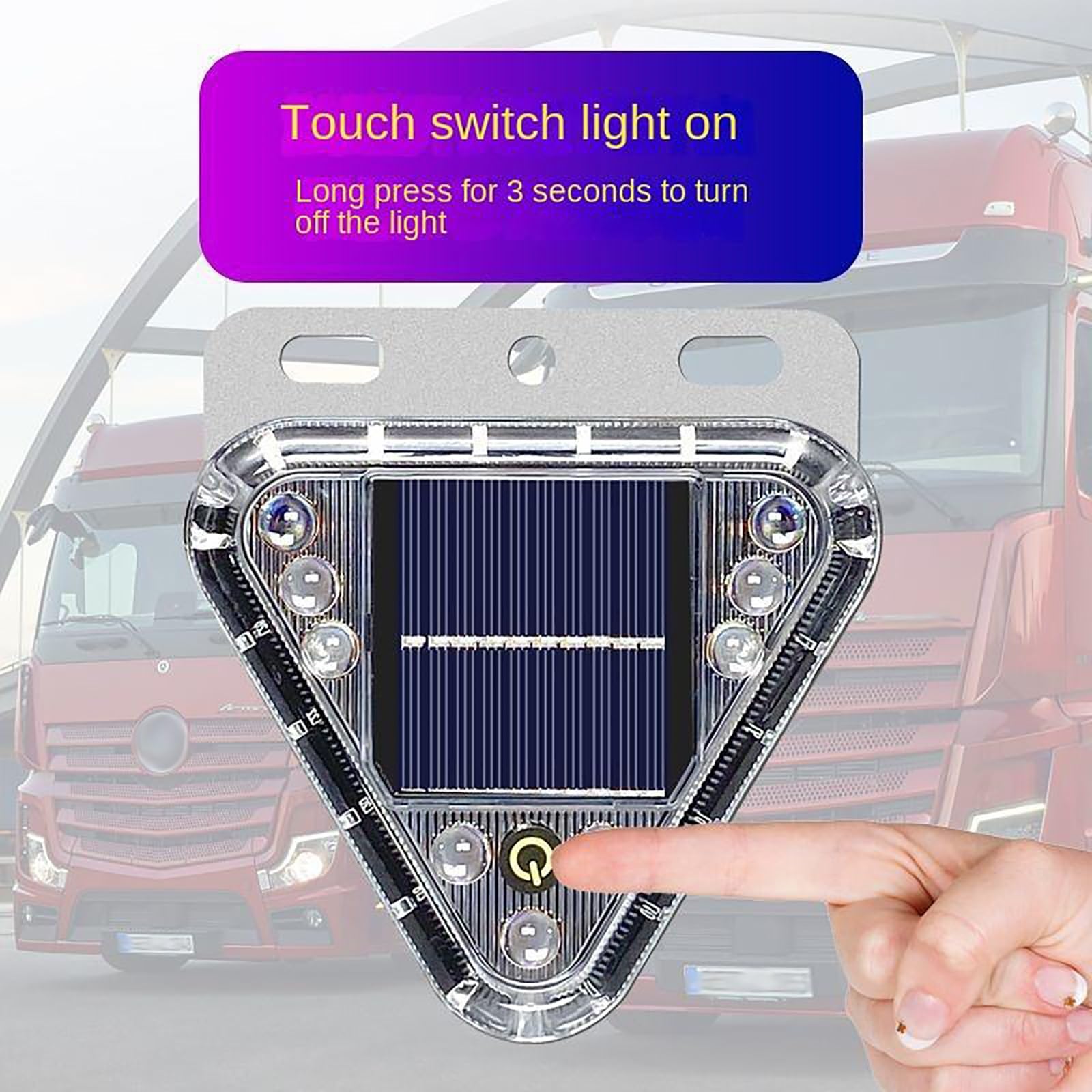 Luces Traseras Intermitentes De Emergencia Solares, Luz Advertencia Impermeable, Baliza Estroboscópica LED Inalámbrica Con Base Magnética For Coche, Vehículo Y Camión(4pack,Magnetic Bracket)
