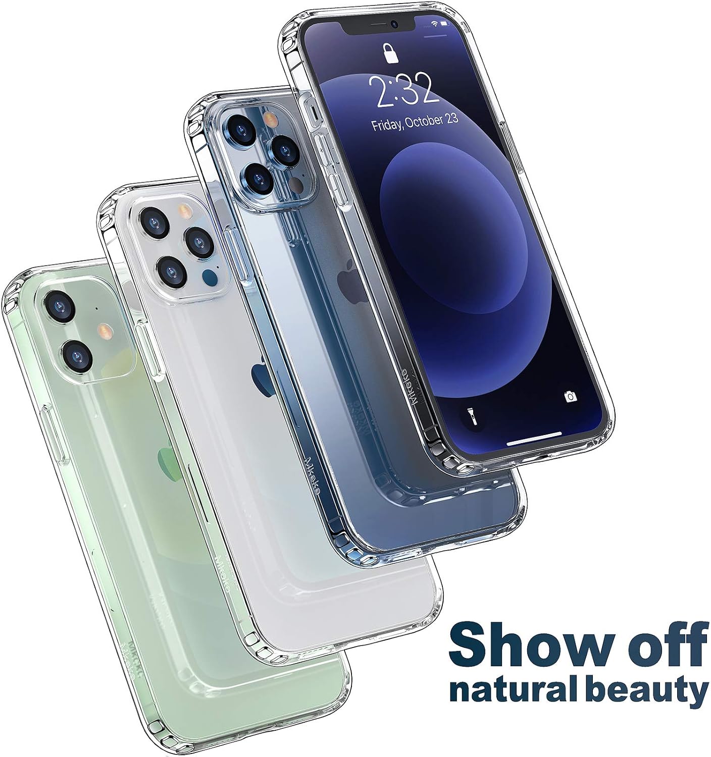 Mkeke Compatible with iPhone 12 Case/Compatible with iPhone 12 Pro Case, Clear Shockproof Protective Phone Cases Slim Thin Cover for iPhone 12/12 Pro 6.1 inch Released in 2020