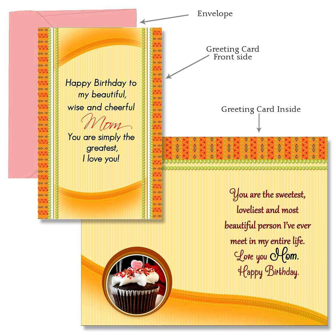 Alwaysgift Mom Happy Birthday Greeting Card & 24K Golden Rose Hamper| Thoughtful Gift Set for Mother's Birthday Celebration| Elegant Greeting Card and Exquisite Golden Rose Combo (Design-10) 1