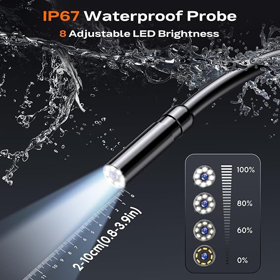 Endoscope Inspection Camera 5M, 4.3 IPS Screen Industrial Endoscope