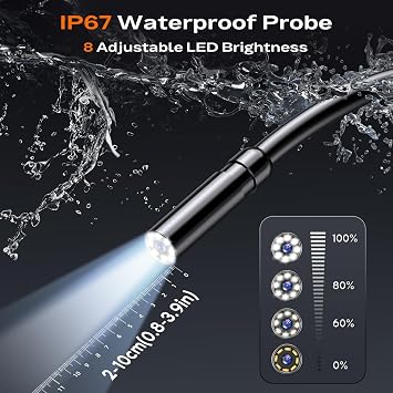 Endoscope Inspection Camera 5M, 4.3 IPS Screen Industrial Endoscope