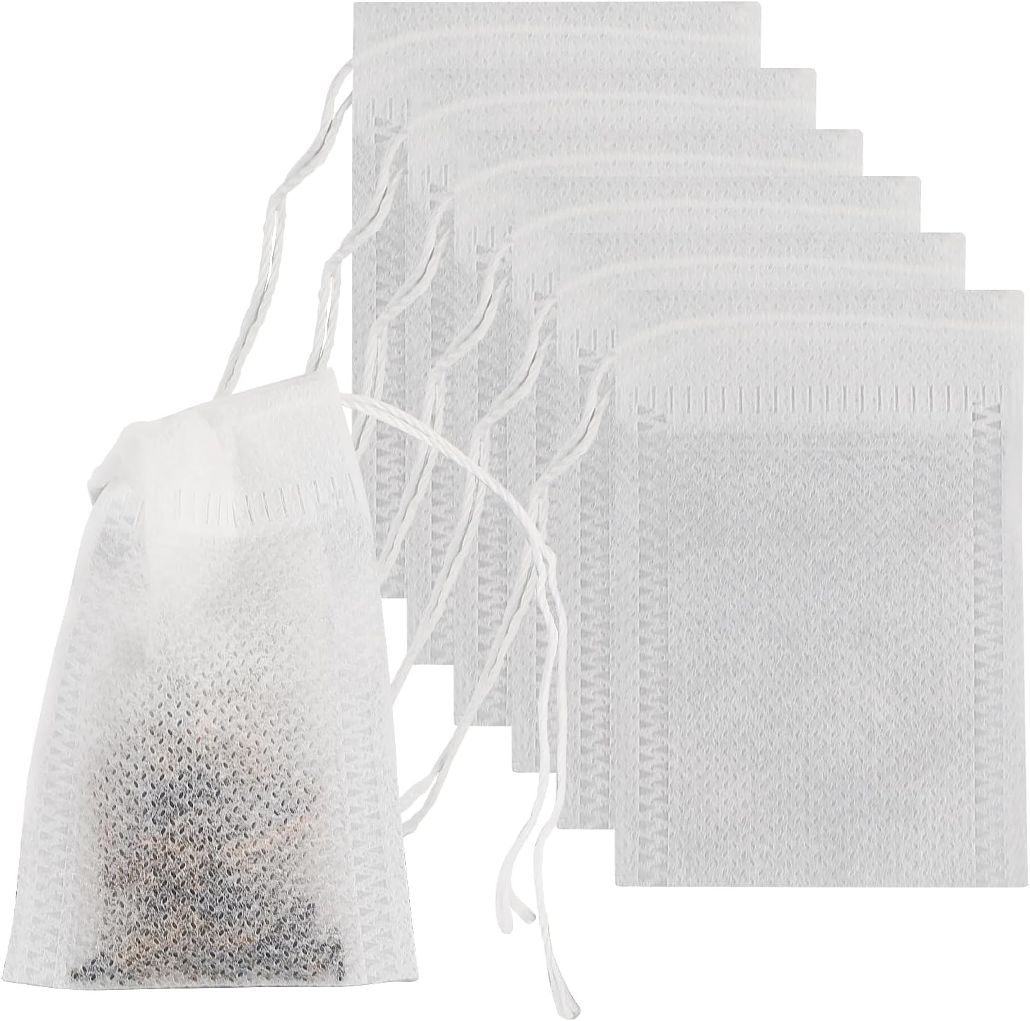 HXMJIED 50 Pcs Muslin Bag, 5 X 7 cm Mesh Bags, Cotton Muslin Drawstring Bags, Reusable Tea Bags, Cheesecloth Bags, Brew Bags, Barrier Bags, for Spices Storage, Loose Tea and Coffe, Cooking