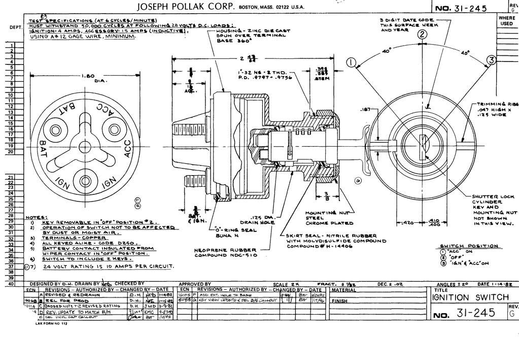 Pollak 31-245P Ignition Switch 3 Position Acc-Off-IGN/Acc
