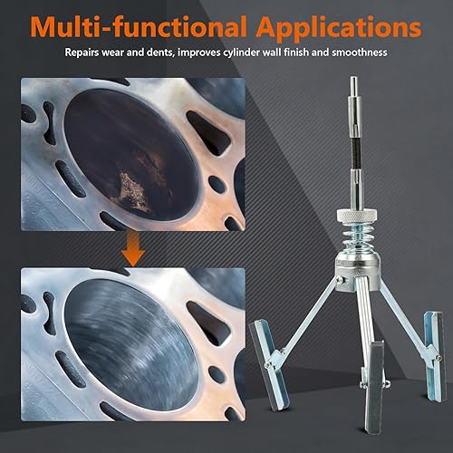 Miniatura 4 de 8milelake Cilindro de motor Hone Deglazer 2 pulgadas-6-1/2 pulgadas ajustable 3 pulgadas hoja con 220 piedras de grano cilindro de pistón Hone