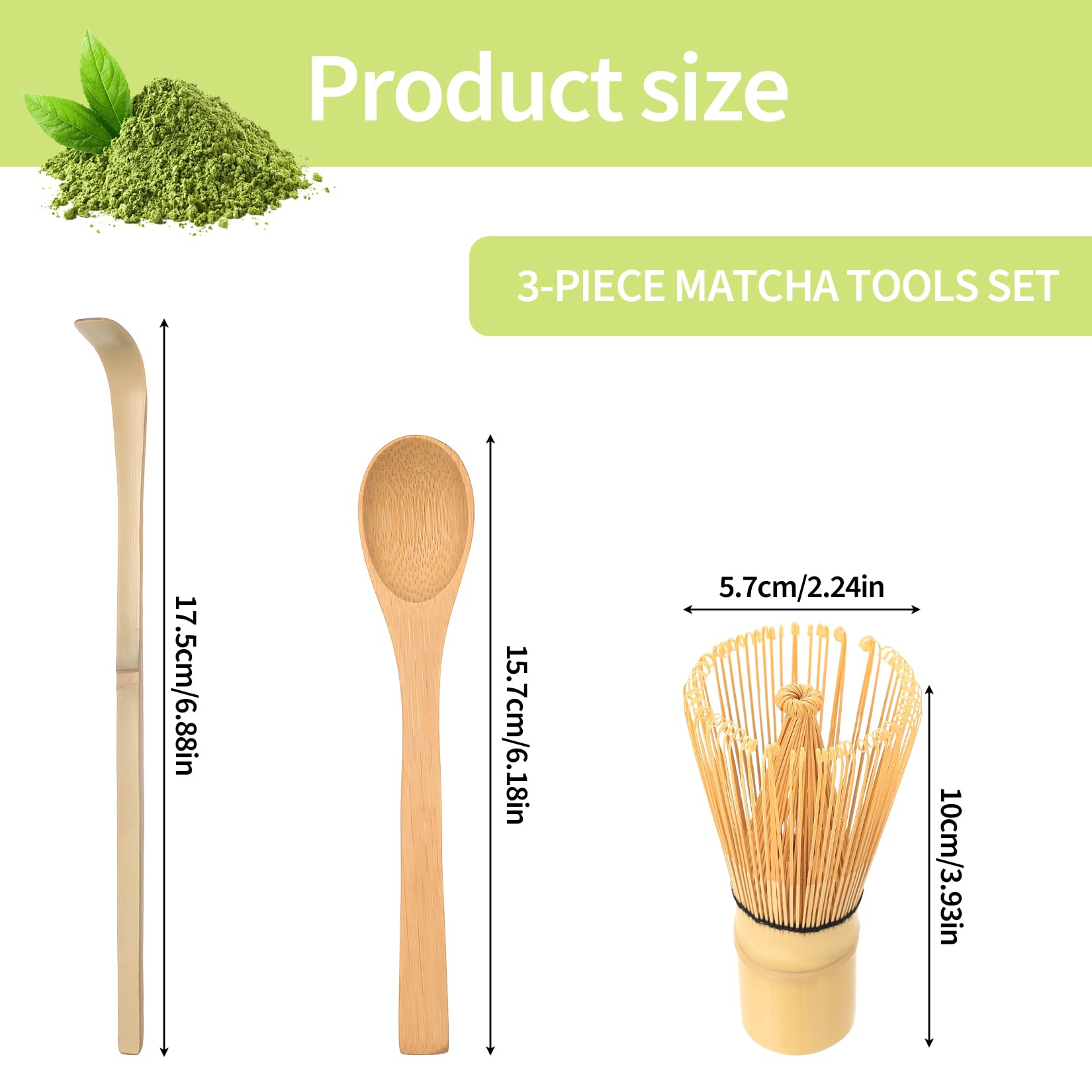 3 Piezas Set Te Matcha Kit Matcha Completo: Batidor Te Matchas & Cuchara de Matchas Japonés, Accesorios Regalos para Principiantes y Entusiastas