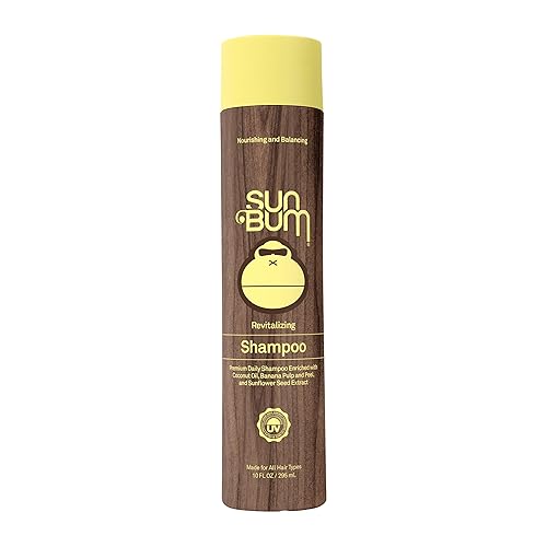 Sun Bum Champú revitalizante – Hidratante y restaura el cabello – Limpia y restaura suavemente – Protección UV – Vegano – Hecho sin parabenos – 10 oz
