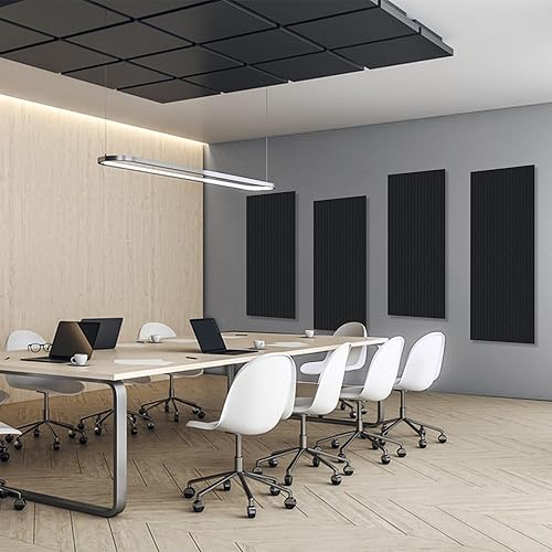 Miniatura 8 de Paneles acústicos, paquete de 10 paneles de sonido que reducen el ruido para paredes, paneles de pared insonorizados de 48 x 24 x 0.4 pulgadas,