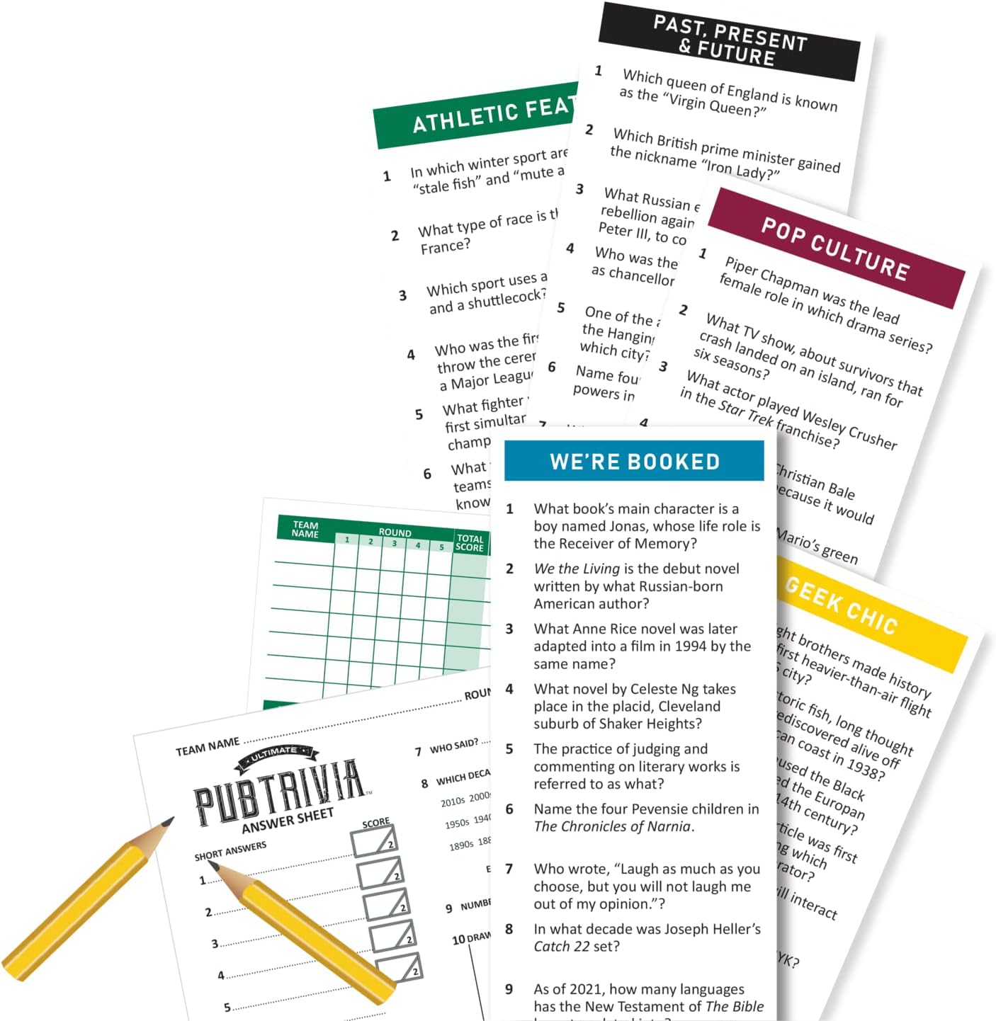 Ultimate Pub Trivia Team Trivia Game, Over 1000 Questions for Weekly Party Game Nights and Live Stream Quiz Events, Perfect for Ages 12 and Up and 4 or More Players from University Games , Red