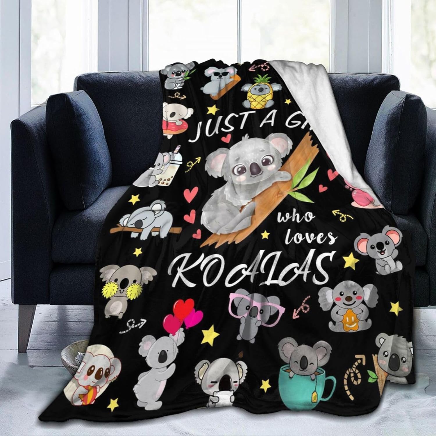 Koala Blanket for Women Girls Soft Lightweight Flannel Throw Blankets Koalas Gifts for Koala Lovers Bedding Kids Adults 50"X40" - Image 2