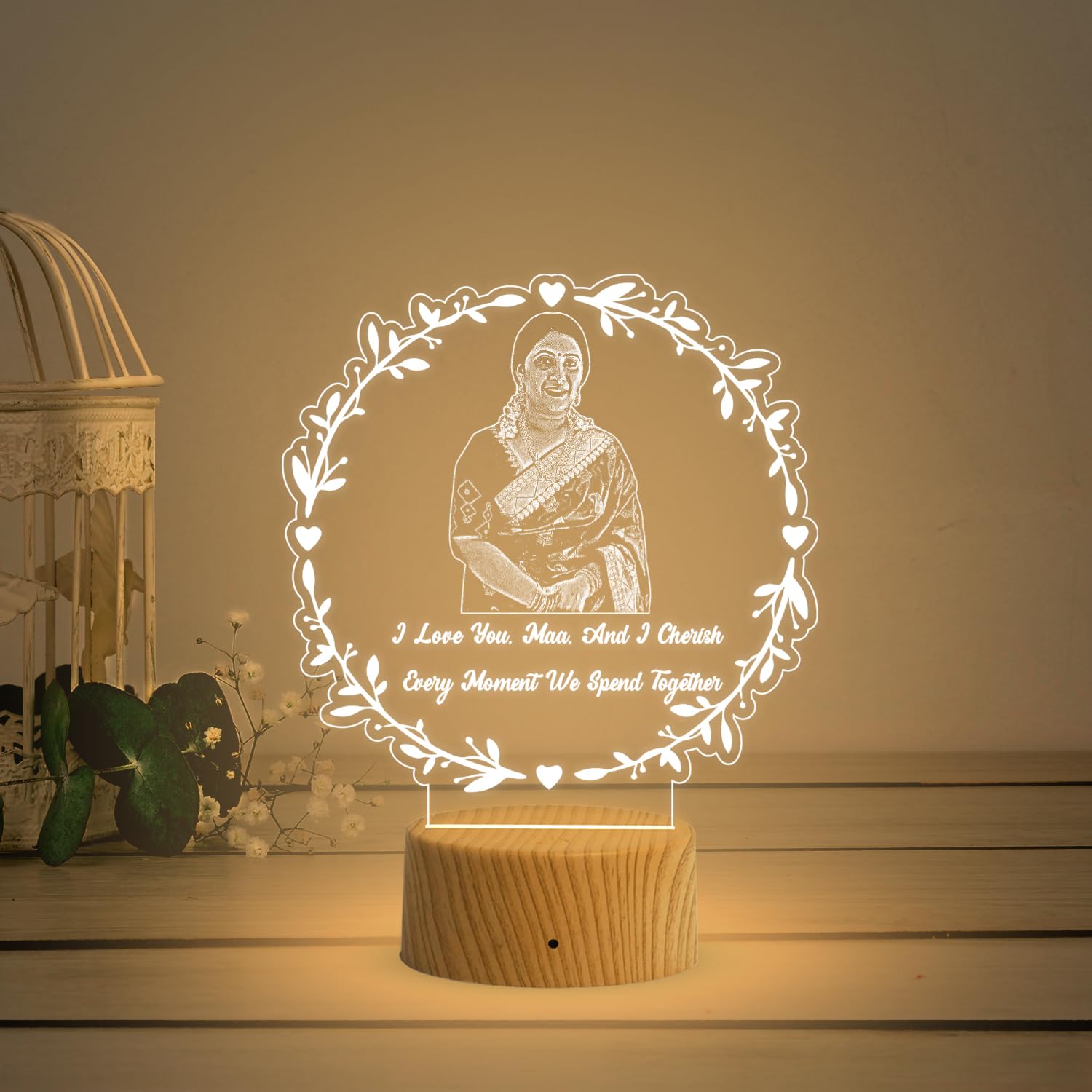 Gift Me Bazar Personalized Mom Photo Acrylic Led Night Lamp with Warm White Light & USB Powered | I Love You Mom Gift | Mothers Day Gift for Mom | Birthday Gift for Mom-image-46