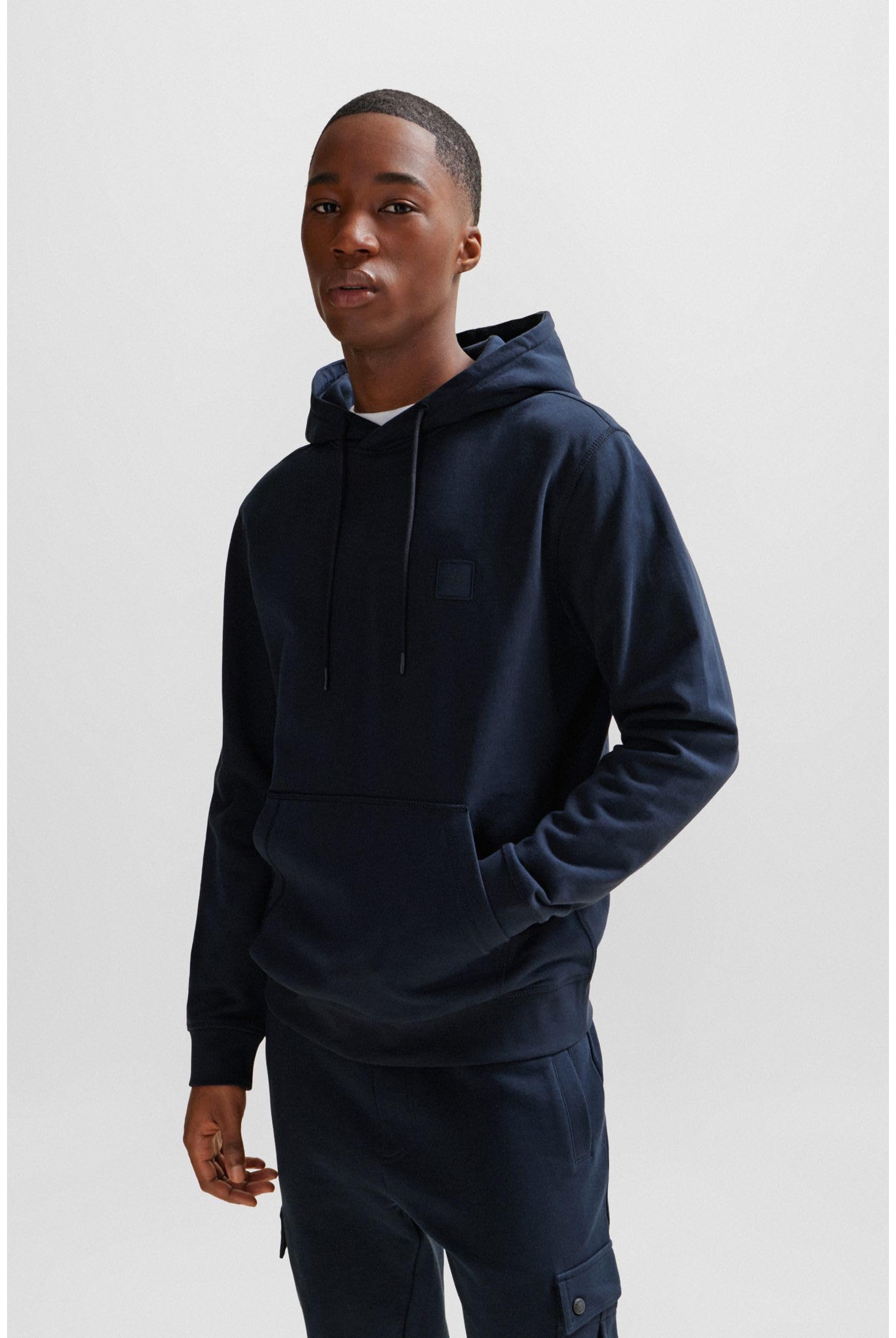 BOSS Herren Wetalk Regular-Fit Hoodie aus Baumwoll-Terry mit Logo-Aufnäher