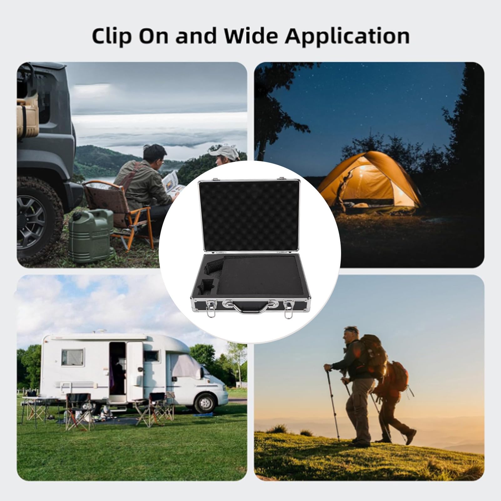 Estuche Rígido de Transporte para Mini Kit de Platos Maleta de Almacenamiento Portátil con Absorción de Impactos para Viajes Estuche Impermeable para Antena para Aleación de Aluminio a