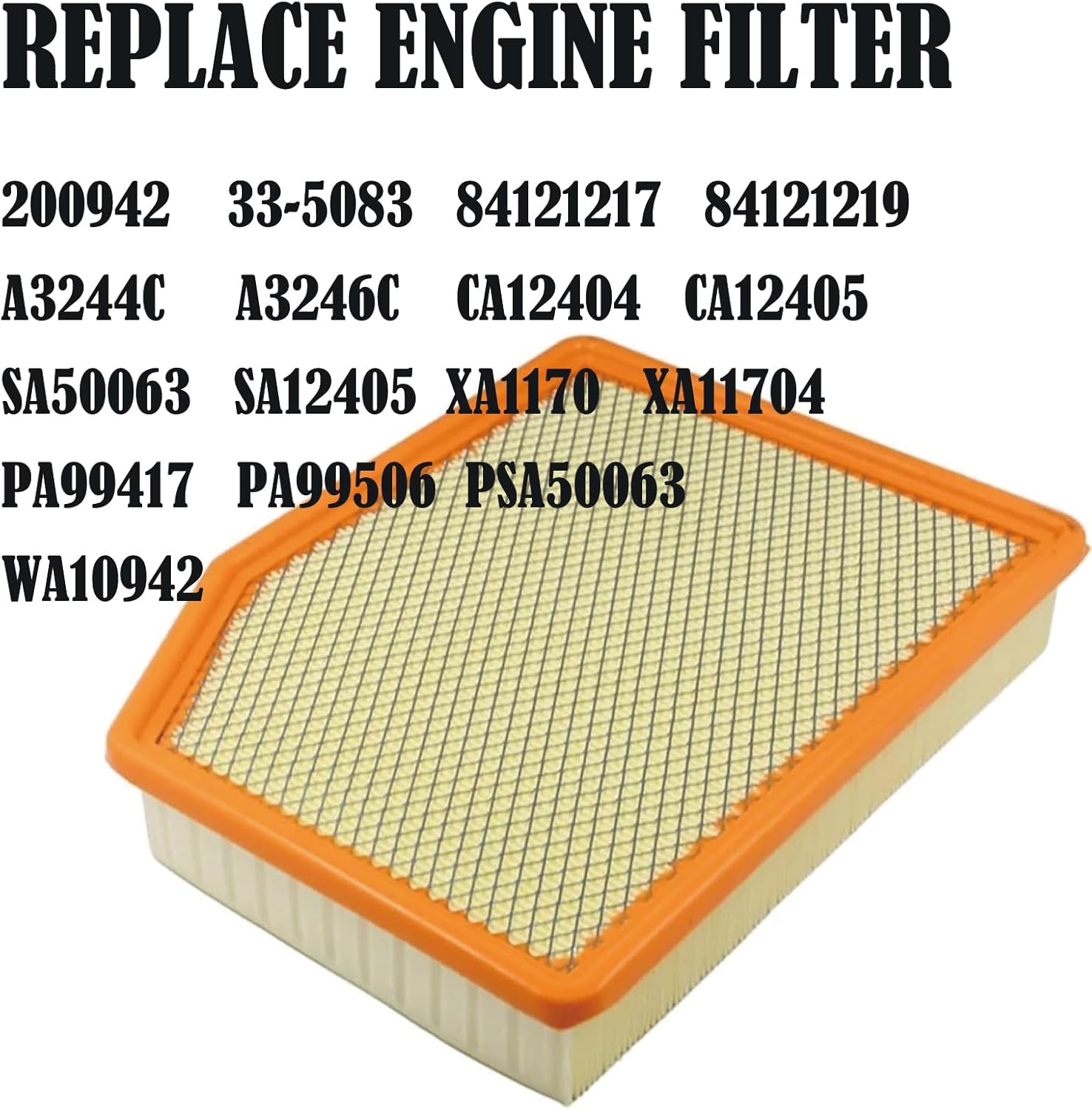 Engine Cabin Air Filters Compatible with 19-25 Sierra Silverado Nueva 1500 2500HD 3500HD, 19-23 Cheyenne, 21-25 Yukon Escalade Tahoe Suburban Air Filtration A3244C 84121219 13508023 13356914 13356916
