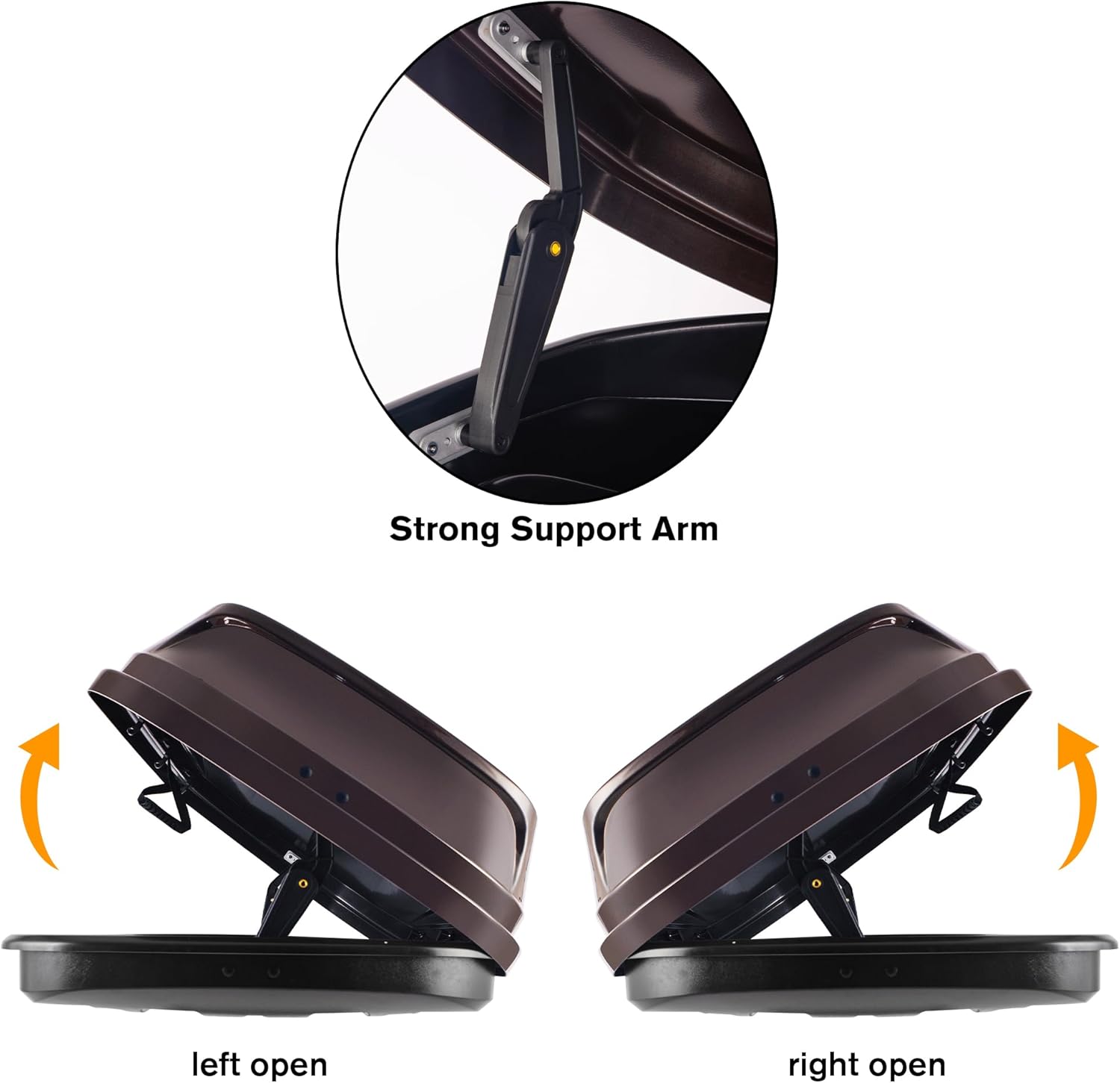 Hard Shell Roof Cargo Carrier with Security Keys, Roof Box, Cargo Box, 62 (L) x 31 (W) x 15(H) Inches, 14 Cubic Feet (Tool-Free Install), Brown