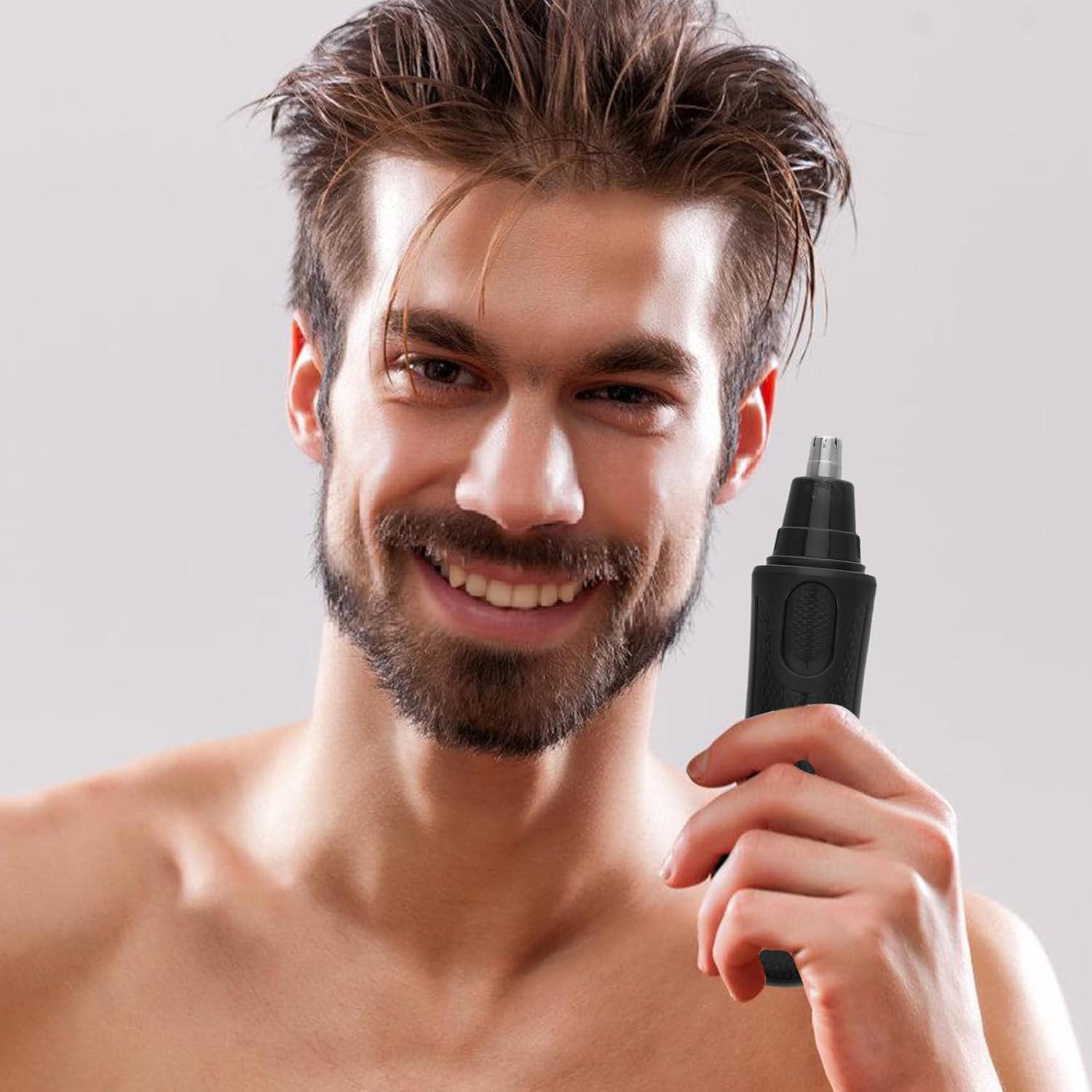 Wakauto Rechargeable Nose and Ear Hair Trimmer Facial Hair Removal Tool for Men and Women Portable Electric Eyebrow Shaping Grooming Kit for Travel Use