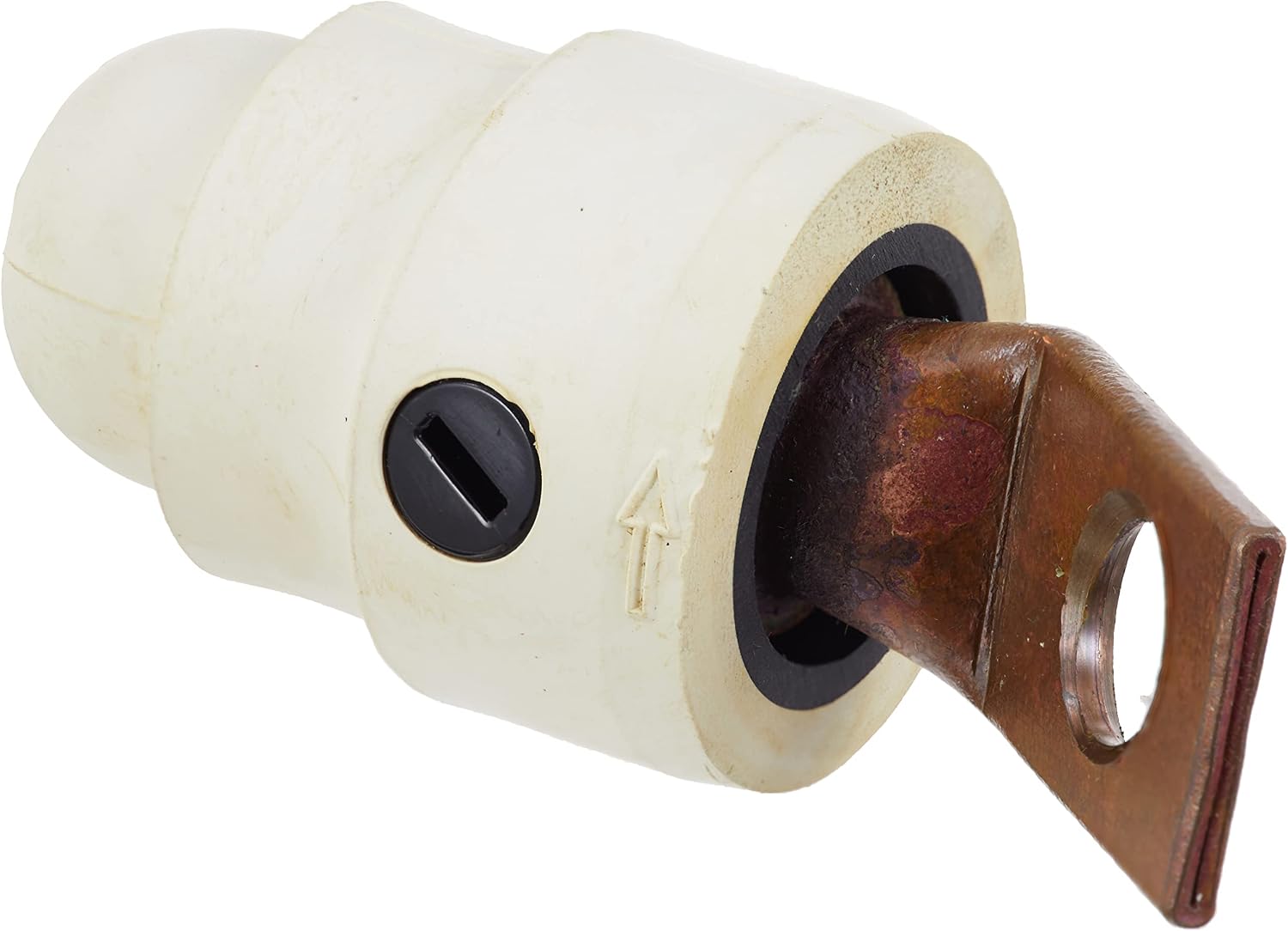 Leviton 18 Series Single Pole Female Terminal Connector, Bus Bar Bount, Angle, Cable Range #2-4/0, 400A Max, White