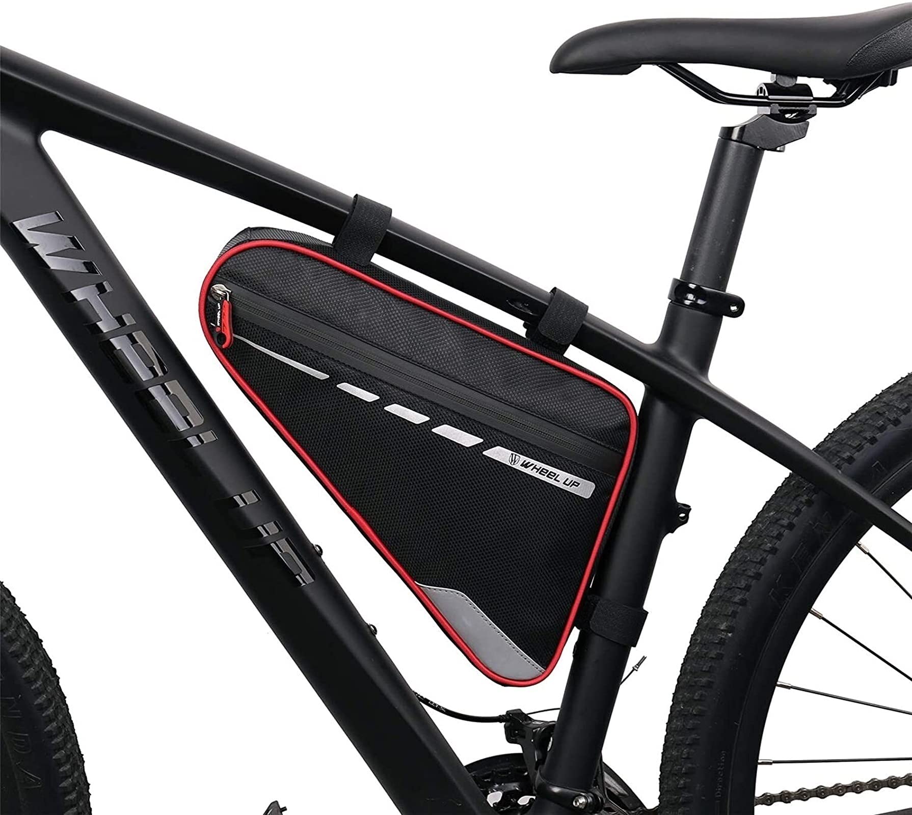 Bolsa for Bicicleta, Bolsa Triangular, for viga, Delantera for de montaña, for sillín, for el Tubo Superior, Equipo conducción(Red)