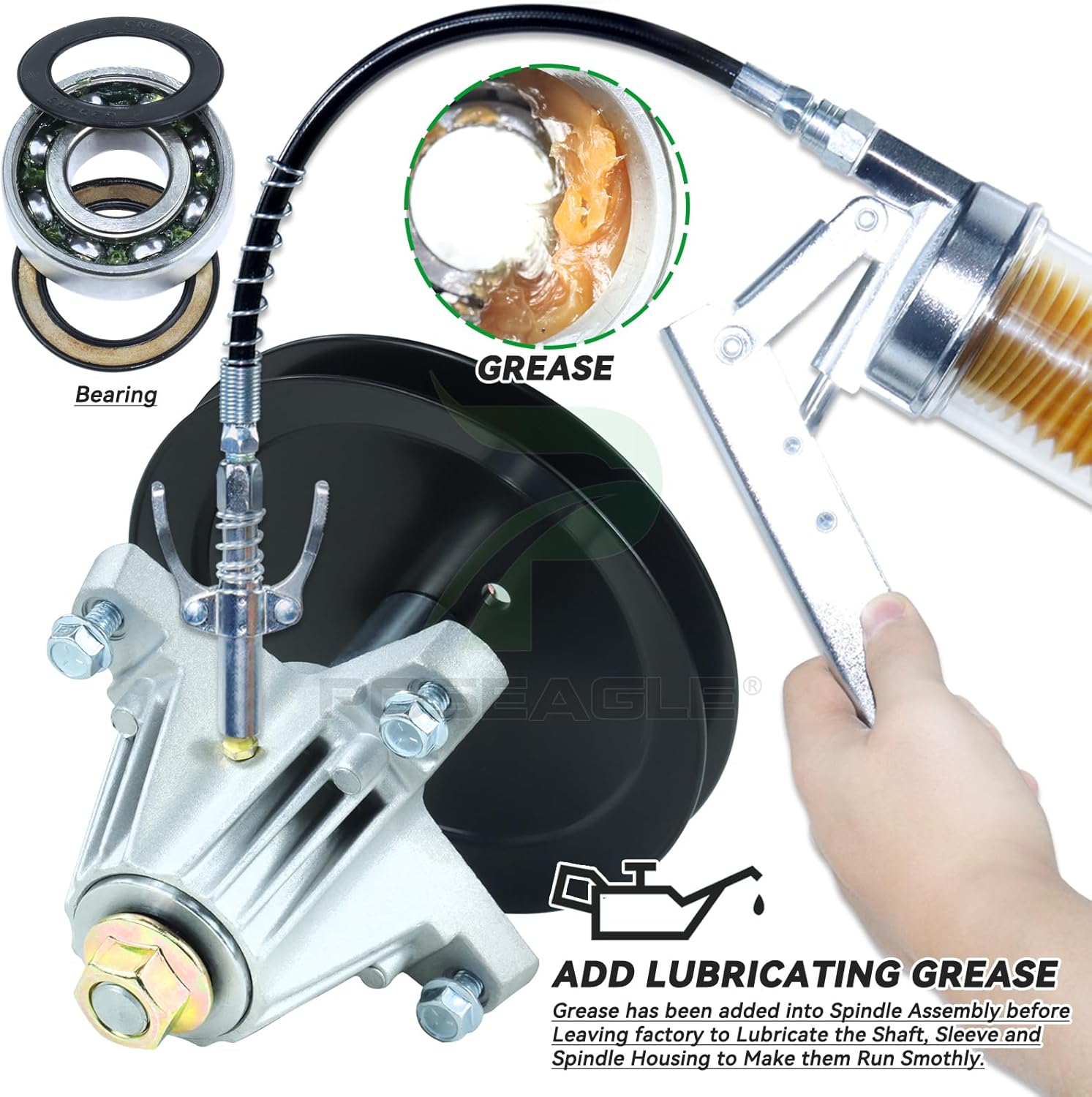2 Pack Pre-Greased 918-04865A Spindle Assembly Kit with 756-04129B Idler Pulley 954-04219 Belt Replaces 918-04636, 918-04636A, 918-04865 for Cub Cadet LTX 1045 LTX 1046 Decks