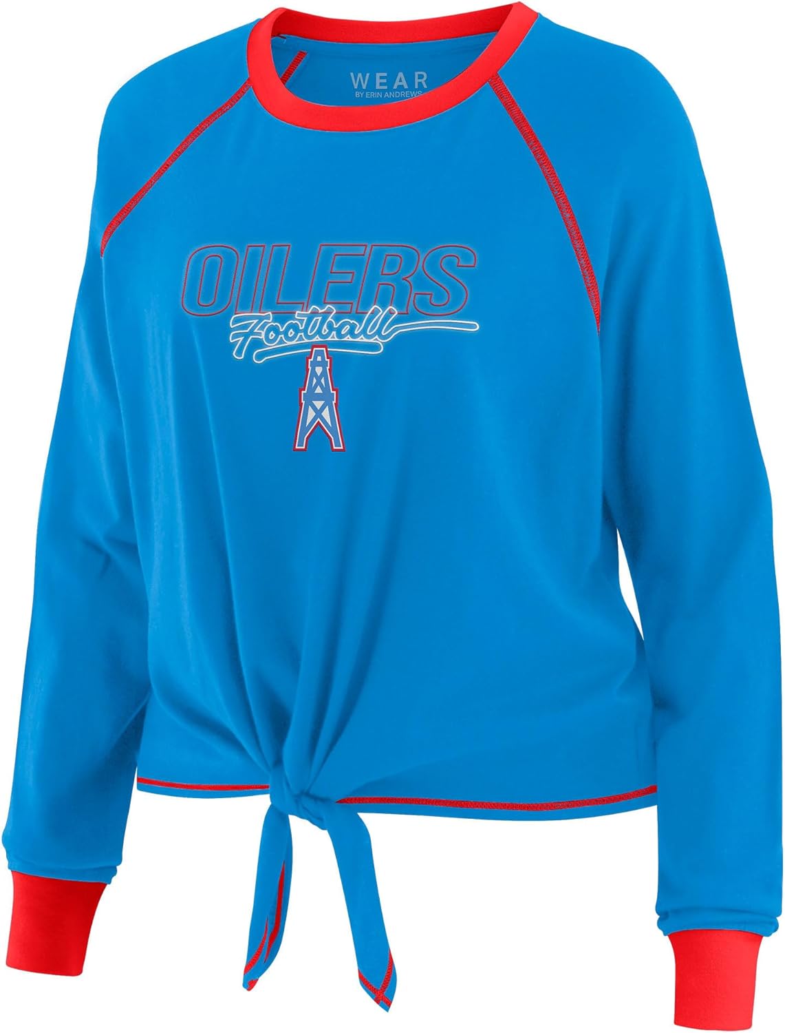 WEAR by Erin Andrews Women's NFL Tie-Front Long Sleeve T-Shirt