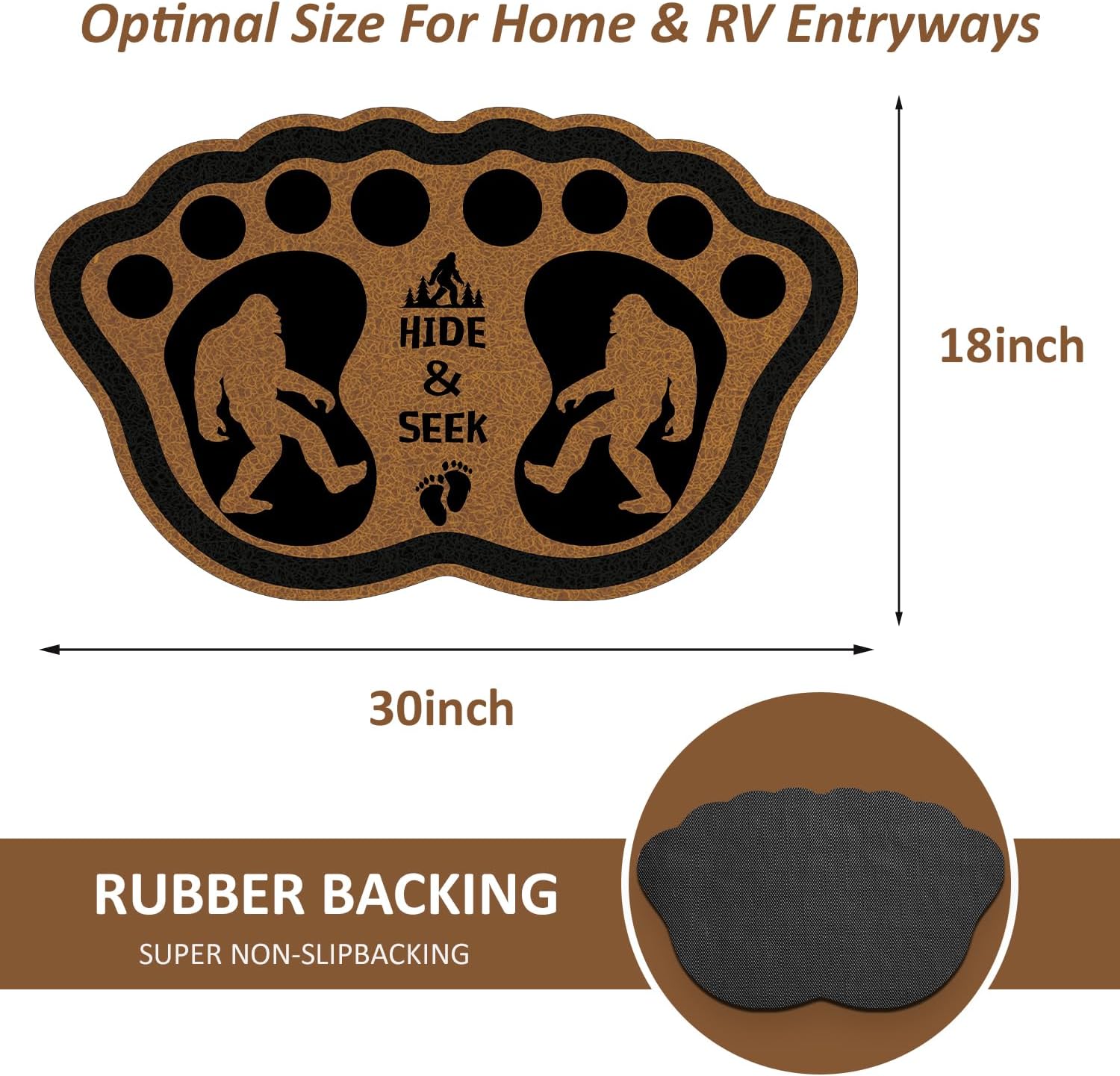 Sasquatch Doormat Outdoor Indoor, 30"x18" Funny Sasquatch Rug Non Slip Welcome Mats for Front Door, Sasquatch Gift for Men Women, Durable Door Mats for Outdoor Entrance Home Entry Mat - Image 2