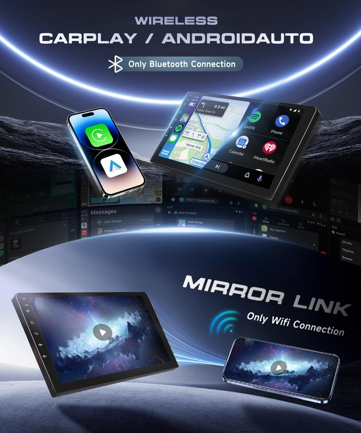 6G+128G Android 15 Car Radio for Honda Odyssey 2005-2010 with Wireless Carplay/Android Auto, 10.1 Inch Touch Screen Stereo, Bluetooth, GPS Navigation, WiFi, SWC, DSP+ Backup Camera