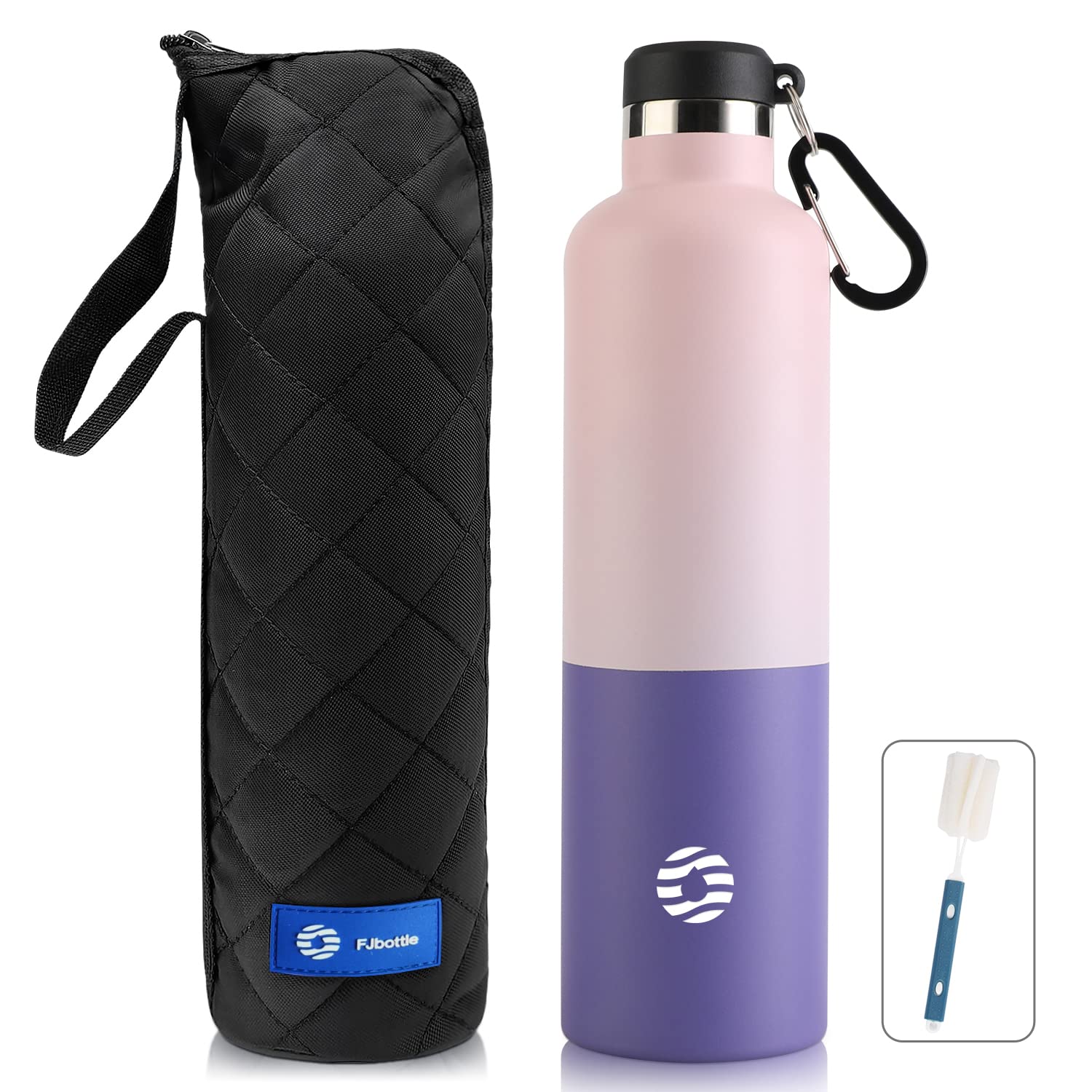 FEIJIAN Borraccia Termica in Acciaio Inox 750ml/1L + Zaino, Facile da pulire, Bottiglia Termica Senza Perdite - Senza BPA Borracce, per Scuola, Sport, Campeggio, Yoga, Palestra