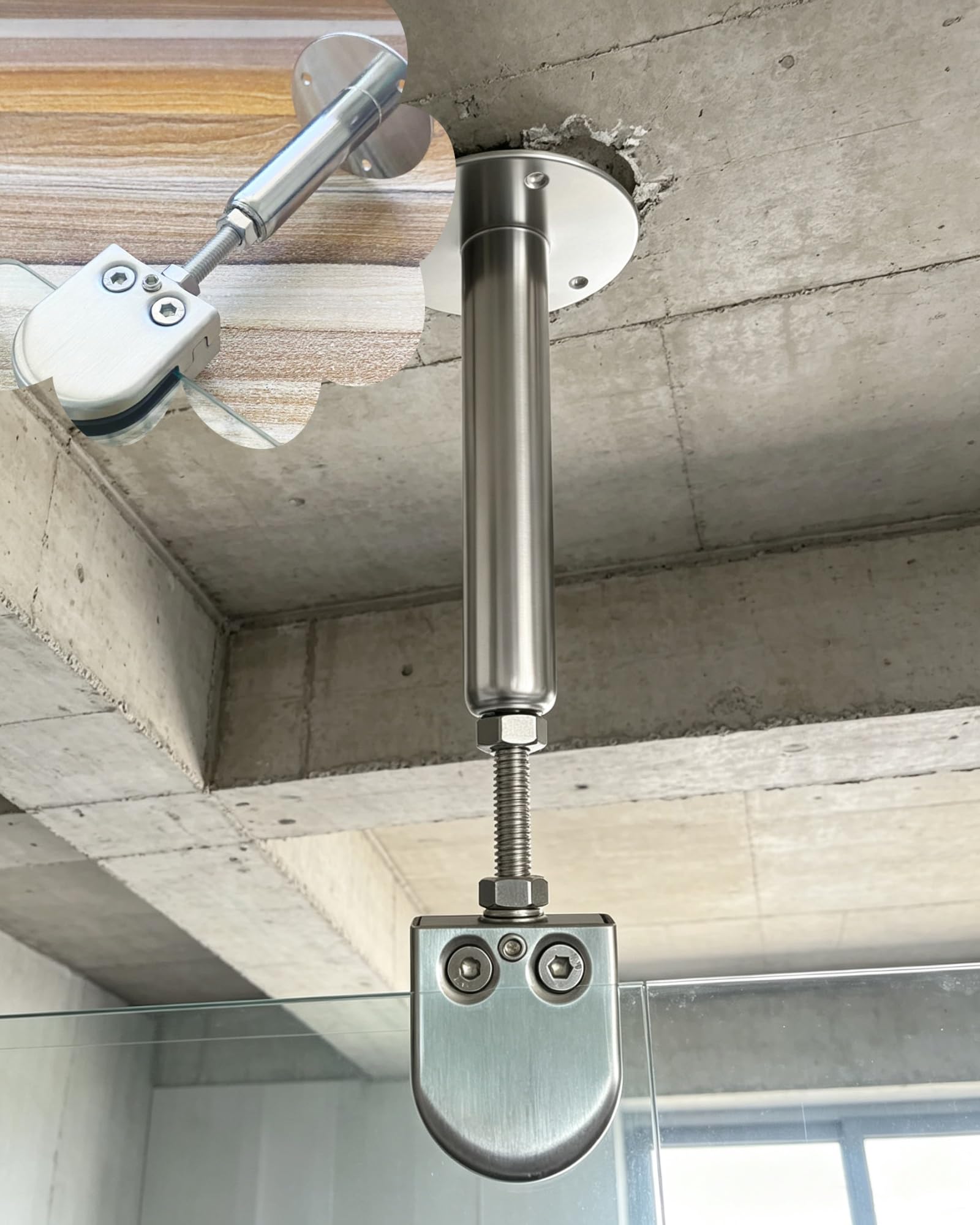 Estabilizador de Ducha Brazo de Soporte Telescópico para Mampara de Ducha, Barra Vitrificada.