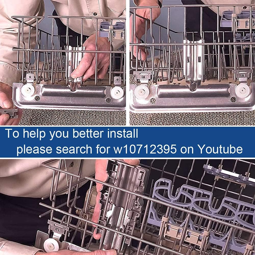 20Pcs Upgraded W10712395 Dishwasher Upper Rack Adjuster Kit, Suitable for Whirlpool Kenmore Kitchenaid, Replaces W10350375 PS10065979 AP5957560 WDT730PAHZ0 WDT750SAHZ0 WDT780SAEM1 WDT970SAHZ0