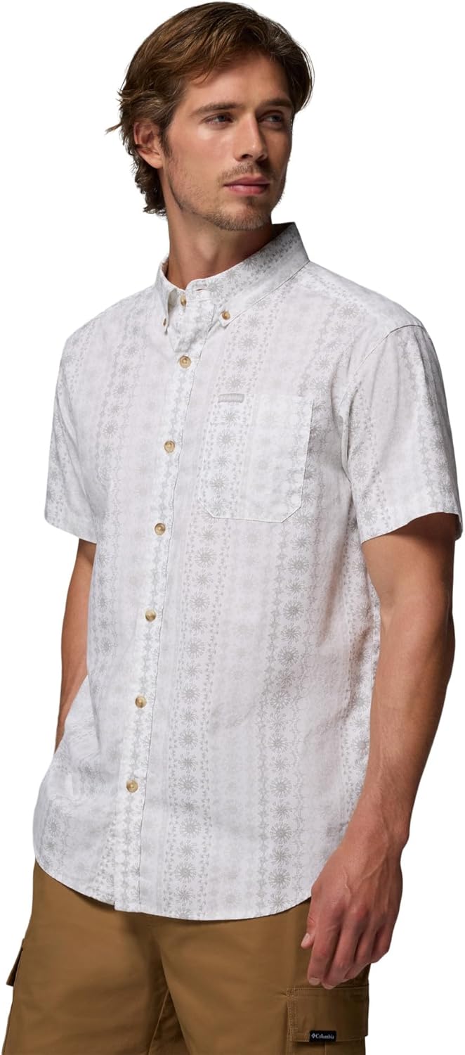 Columbia Men's Rapid Rivers Printed Short Sleeve Shirt, Comfort Stretch