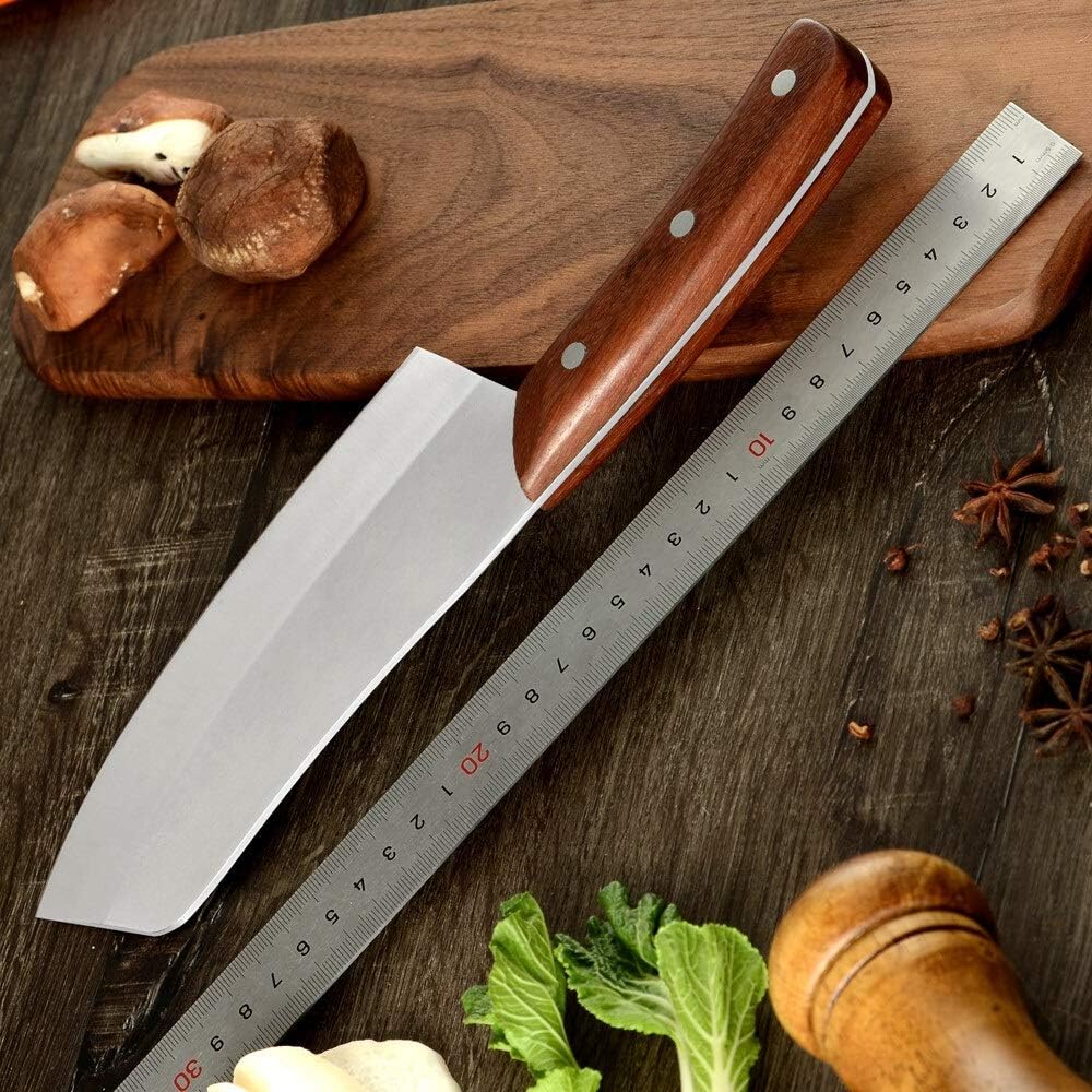 MAYiT Meat Cleaver Knife, Kitchen Knife Chopper Cleaver Stainless Steel Cutlery Knife Full Tang Butcher Meat Vegetable Cutting Slicing Knife Box