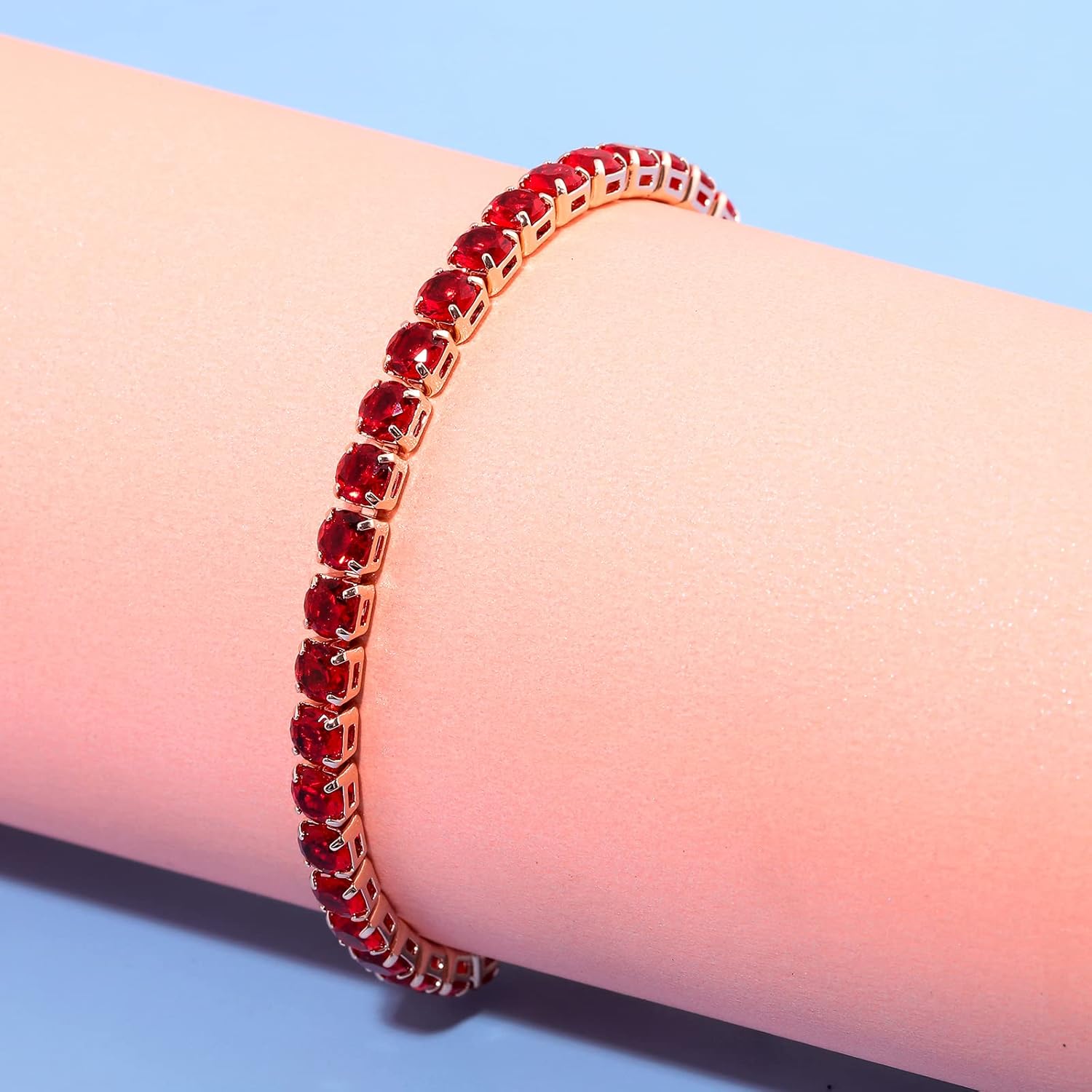 Tennis Bracelets for Women Men Adjustable Charm Link Bracelet 14K Gold Plated Dainty Multicolor Cubic Zircon Bracelets for Teen Girls Crystal Friendship Bracelets Jewelry - Image 3