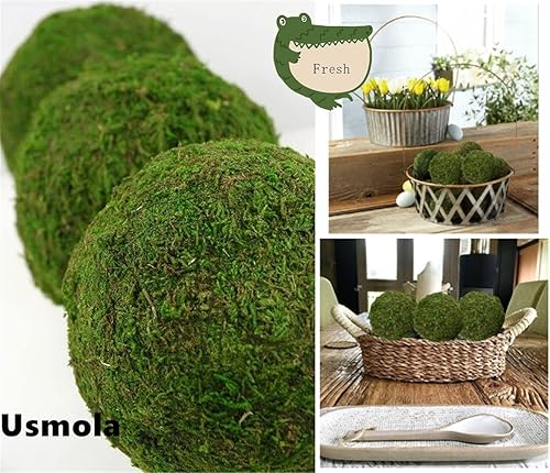 Miniatura 3 de Usmola Moss Balls, Decorative Balls for Centerpiece Bowls Vase Filler, Home Party Decor (3.5 inches - Set of 6-), Large