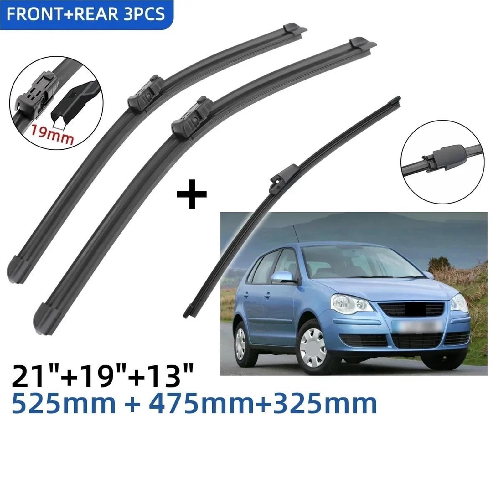 Spazzole Per Parabrezza Per Auto 21"+19"+13" Per Polo MK4 Typ 9N3 2007-2009 Rondelle Per Parabrezza Auto