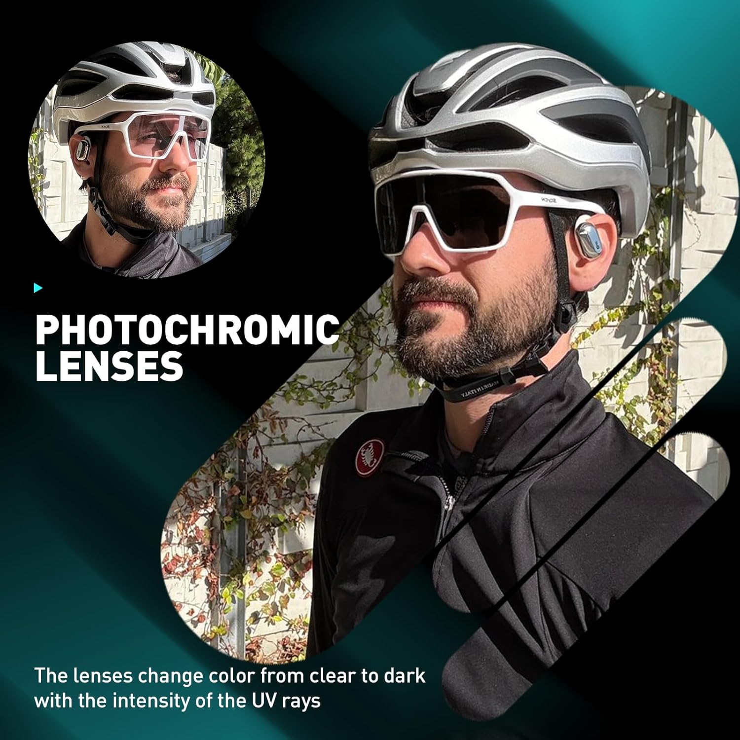 SCVCN Photochromic Cycling Glasses Sport Sunglasses Clear MTB Men Women BMX Running Driving S335 - Image 2