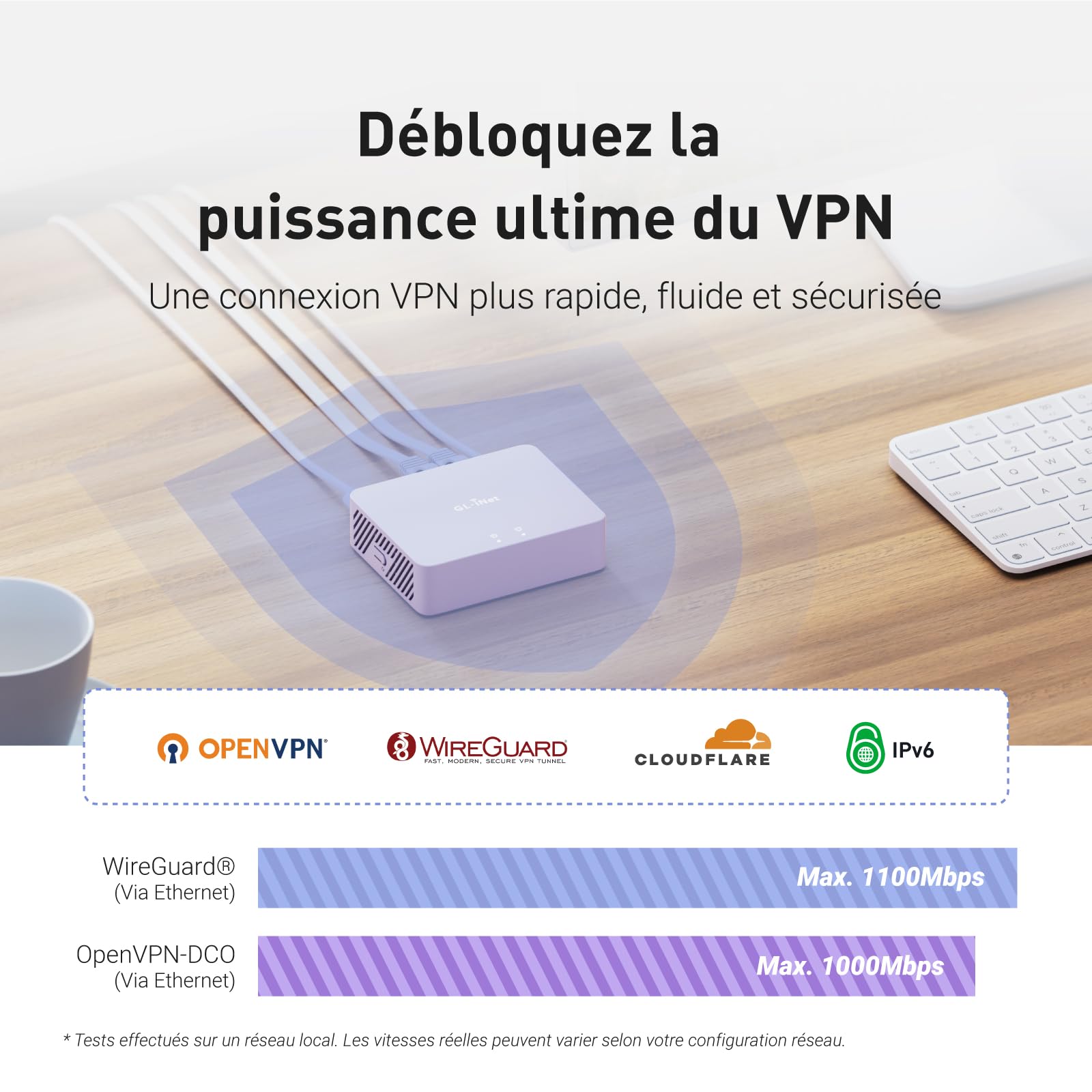 GL.iNet MT5000 Brume 3 Passerelle VPN Filaire Haute Vitesse 1100 Mbps 3×2.5G Multi-WAN Sécurité DPI OpenWrt
