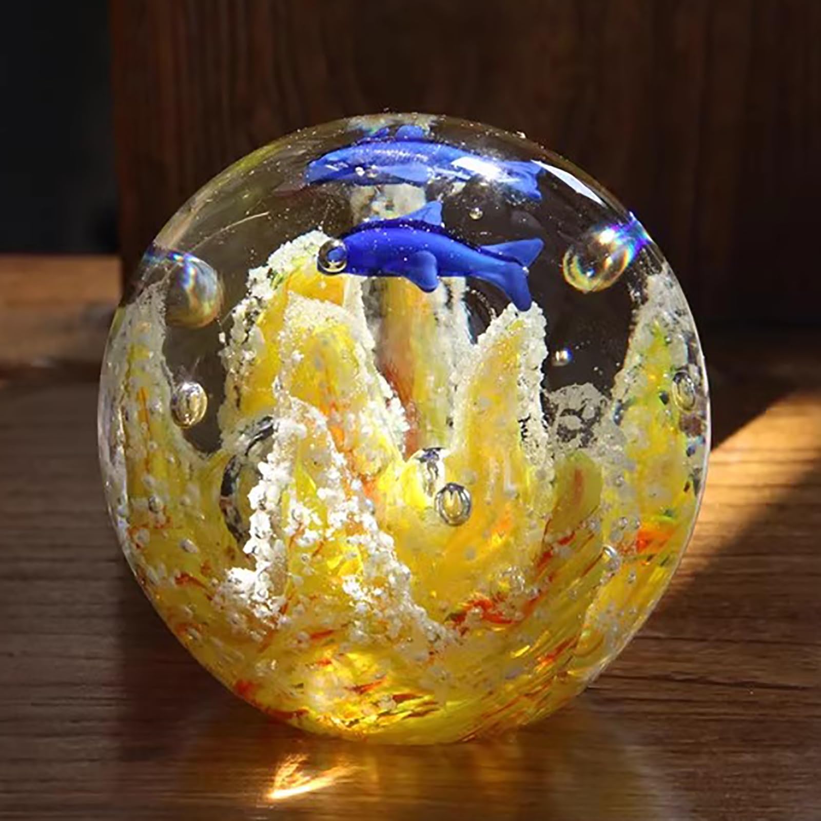 Figura de bola de cristal, pisapapeles y atrapasueños, adorno decorativo de peces de coral para bodas en la playa y fiestas al aire libre