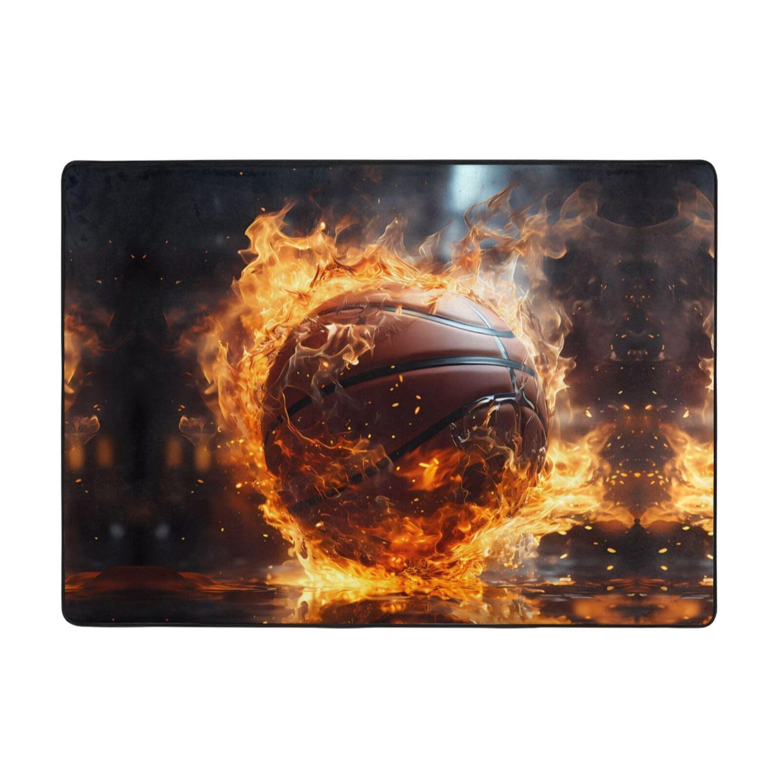 Tapis basketball grand format en flanelle pour le sol de la chambre ado