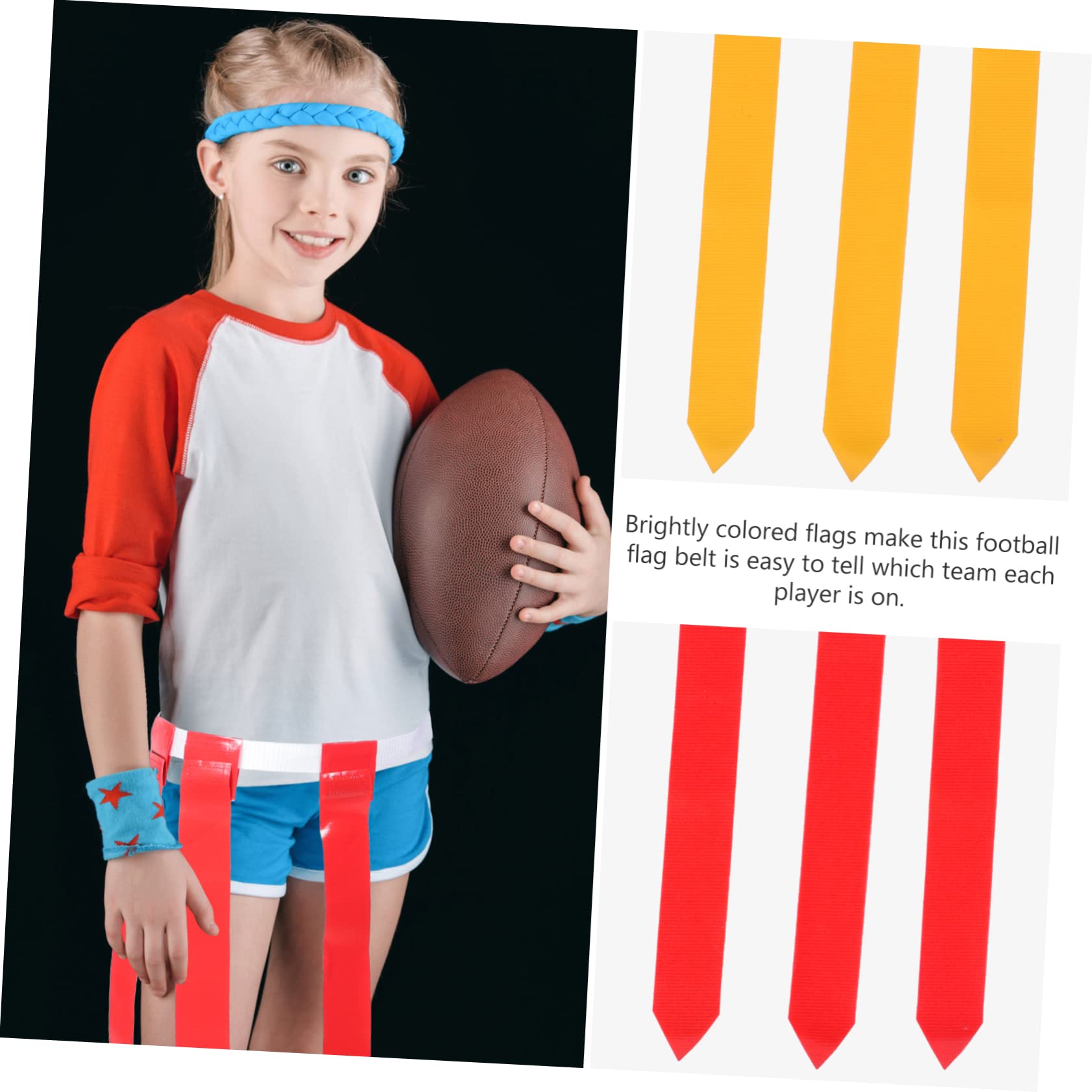 Kisangel Fußballgürtel Flag-Football-Gürtel Flag-Rugby-Gürtel Fahnenstange Flag Football fußballspiele für outdoor sport Rugby-Sportgeräte Outdoor-Fußballzubehör Polyester
