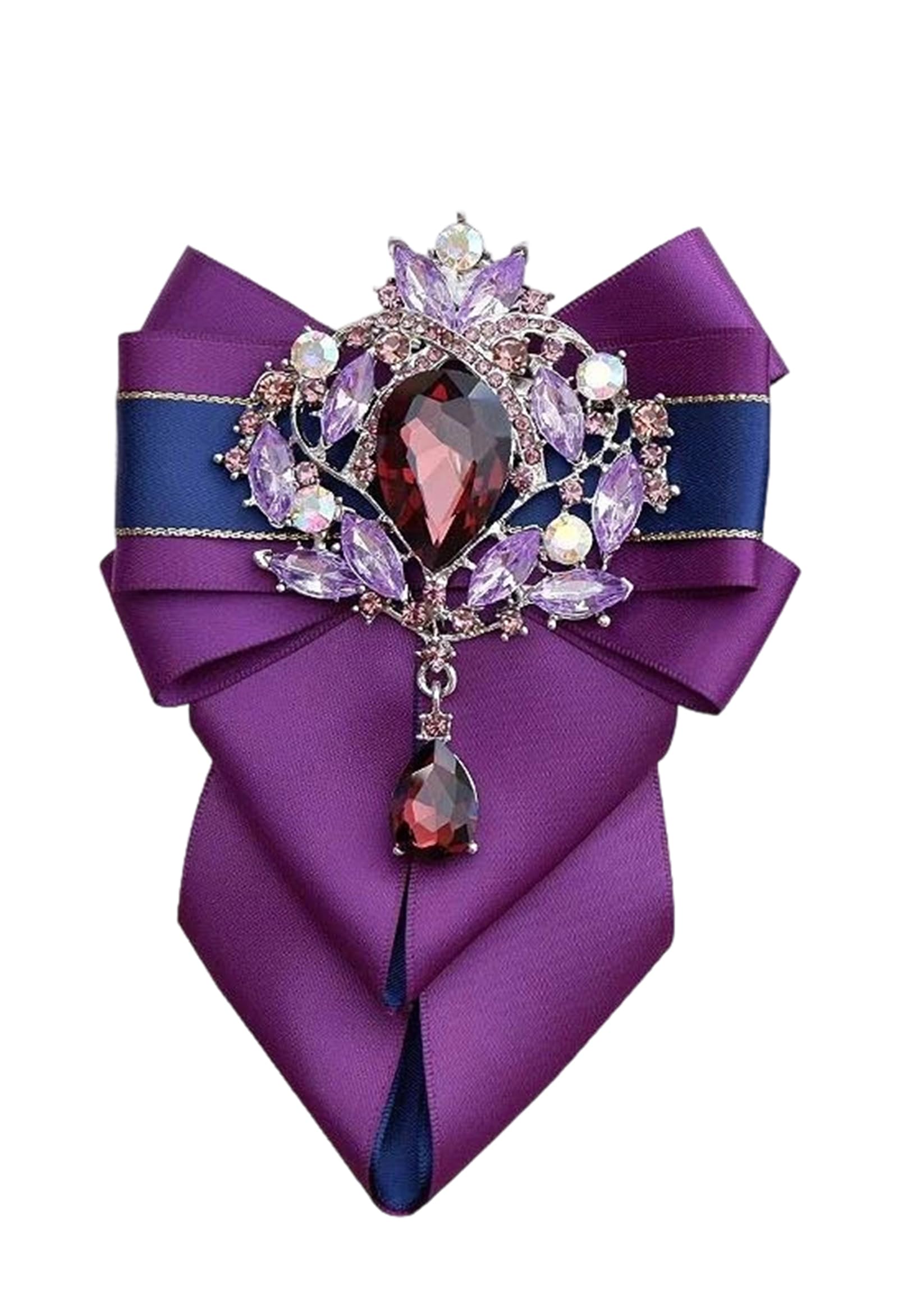 CMBSSTFC Damen Herren Britische Luxus Fliege Brosche Set Strass Kragen Blumen Pin für Hochzeit Corsage