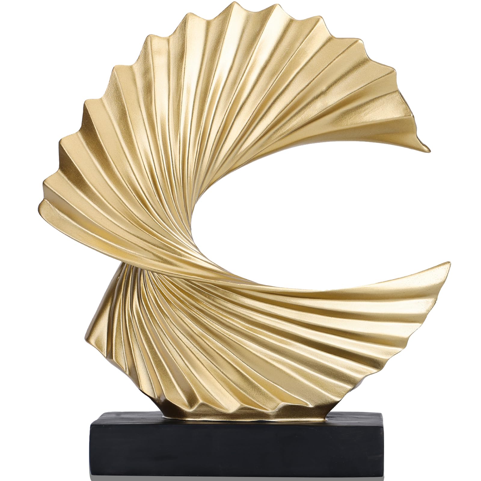 Gold Sculpture Home Decor Art Accents, Modern Kitchen Decorations Above Cabinets, Gold Knick Knacks Home Decor Tabletop - For Funky Nightstand Shelves Entrance Table Coffee Table TV Stand Aesthetic