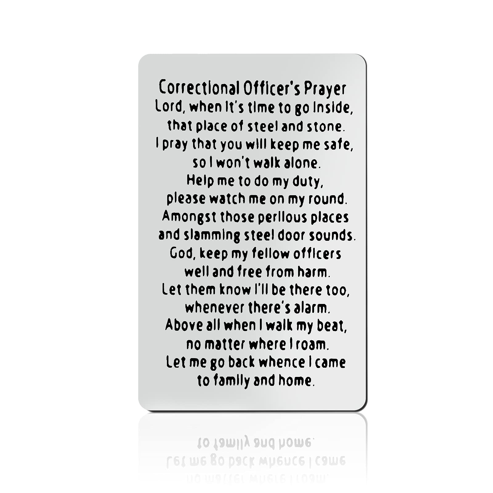 Correctional Officer Prayer Gifts Engraved Wallet Insert Card for Correctional Officer Christian Gifts Religious Jewelry Thanksgiving Gifts Valentines