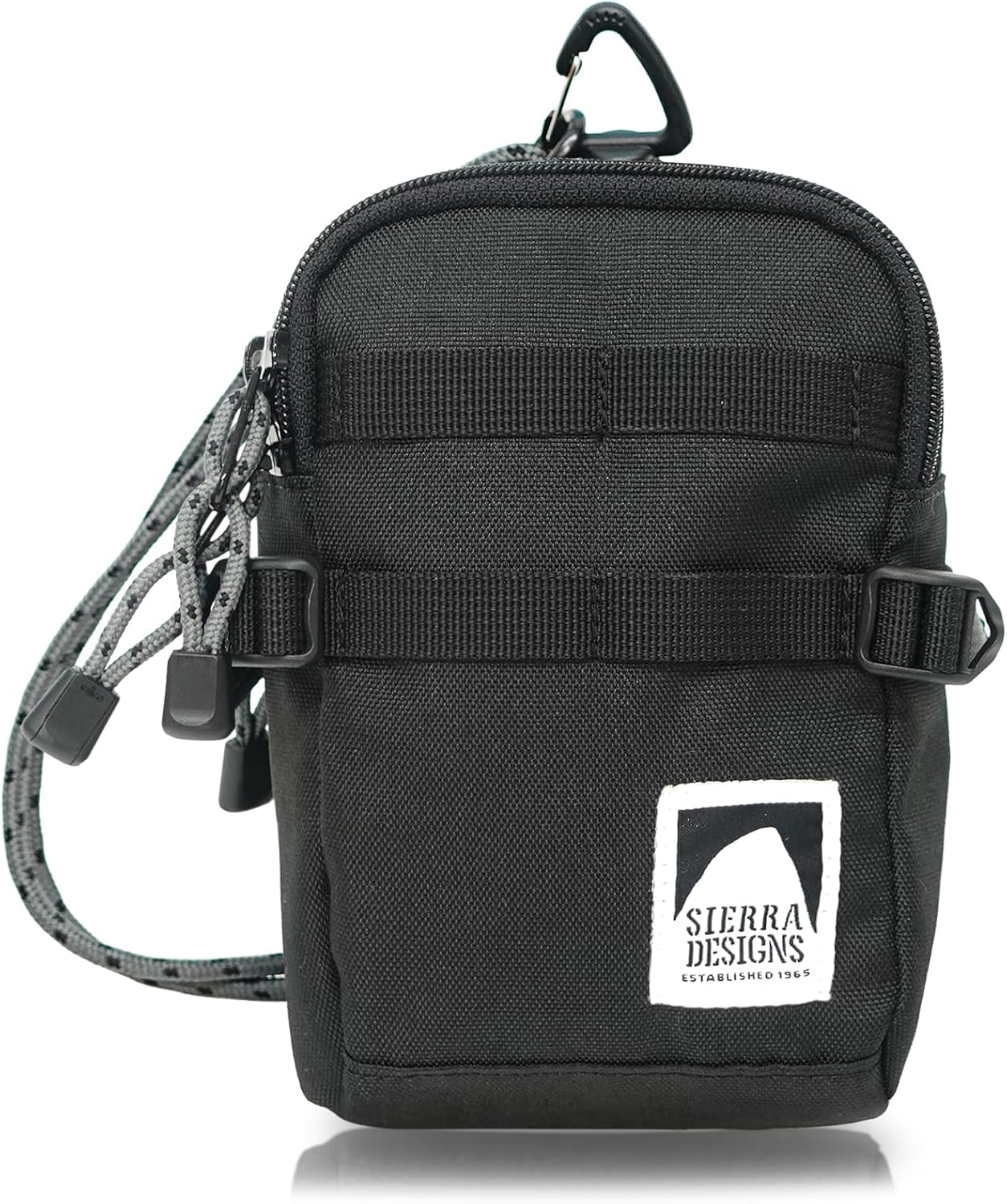 Sierra Designs 20969365 Pouch, Compression Pouch, Shoulder Strap, Smartphone Storage, Compact, Simple, Black, Black, One Size