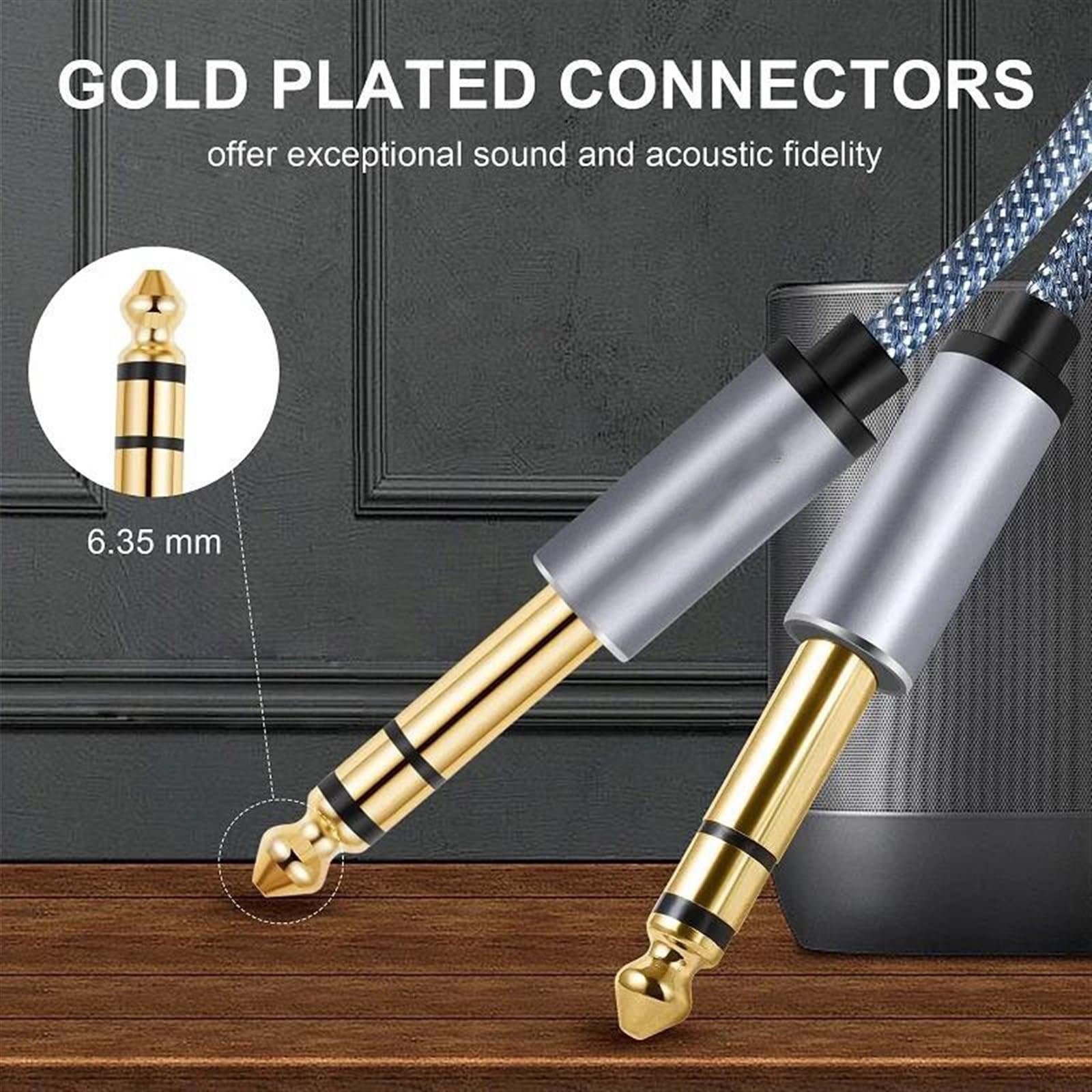 Pro Audio kabel Kabel do gitary 6,35 mm, nylonowy oplot, złącze jack 6,35 mm do 6,35 mm, kabel, 2 sztuki(10m)