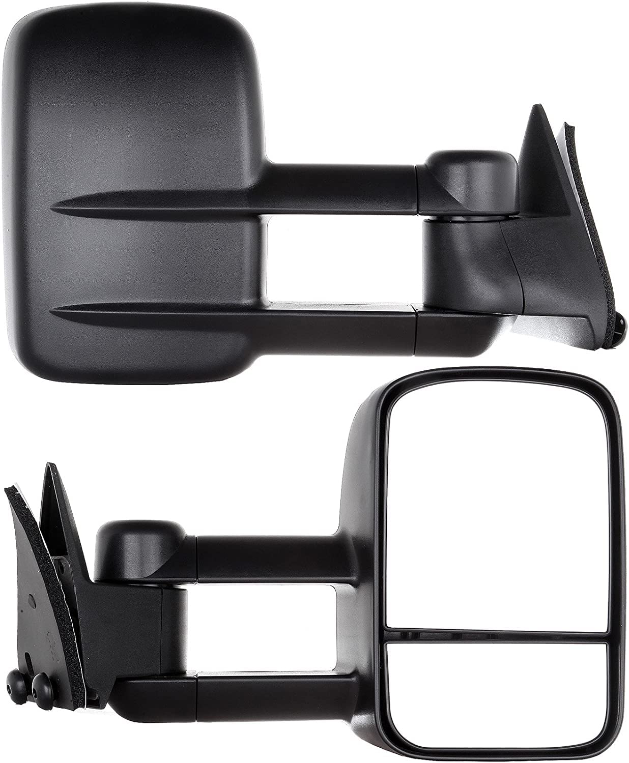 FEIPARTS Towing Mirrors Fit for 1988-2000 for Chevy/for GMC 1988-2001 for Chevy/for GMC C3500 1992-1999 for Chevy/for GMC Suburban 1992-2000 for Chevy Tahoe for GMC Yukon Tow Mirrors Manual Black
