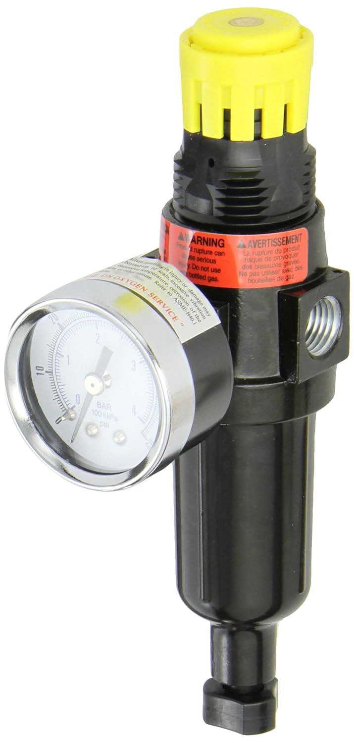 Parker 14E13A15FC One Piece Filter/Regulator, 1/4" NPT, Metal Bowl